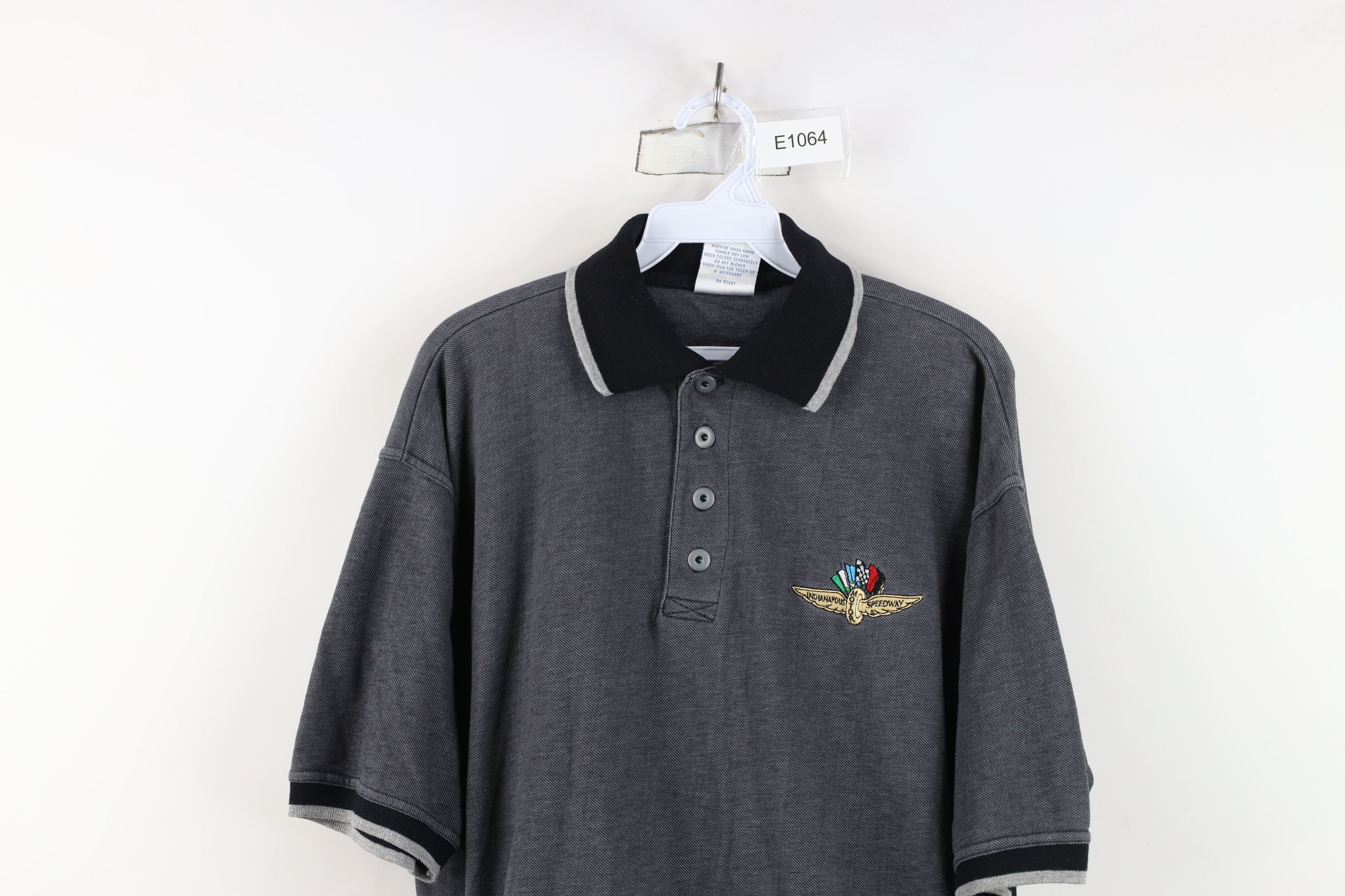 Vintage Vintage 90s Indianapolis Motor Speedway Polo Shirt Gray Size US M / EU 48-50 / 2 - 2 Thumbnail