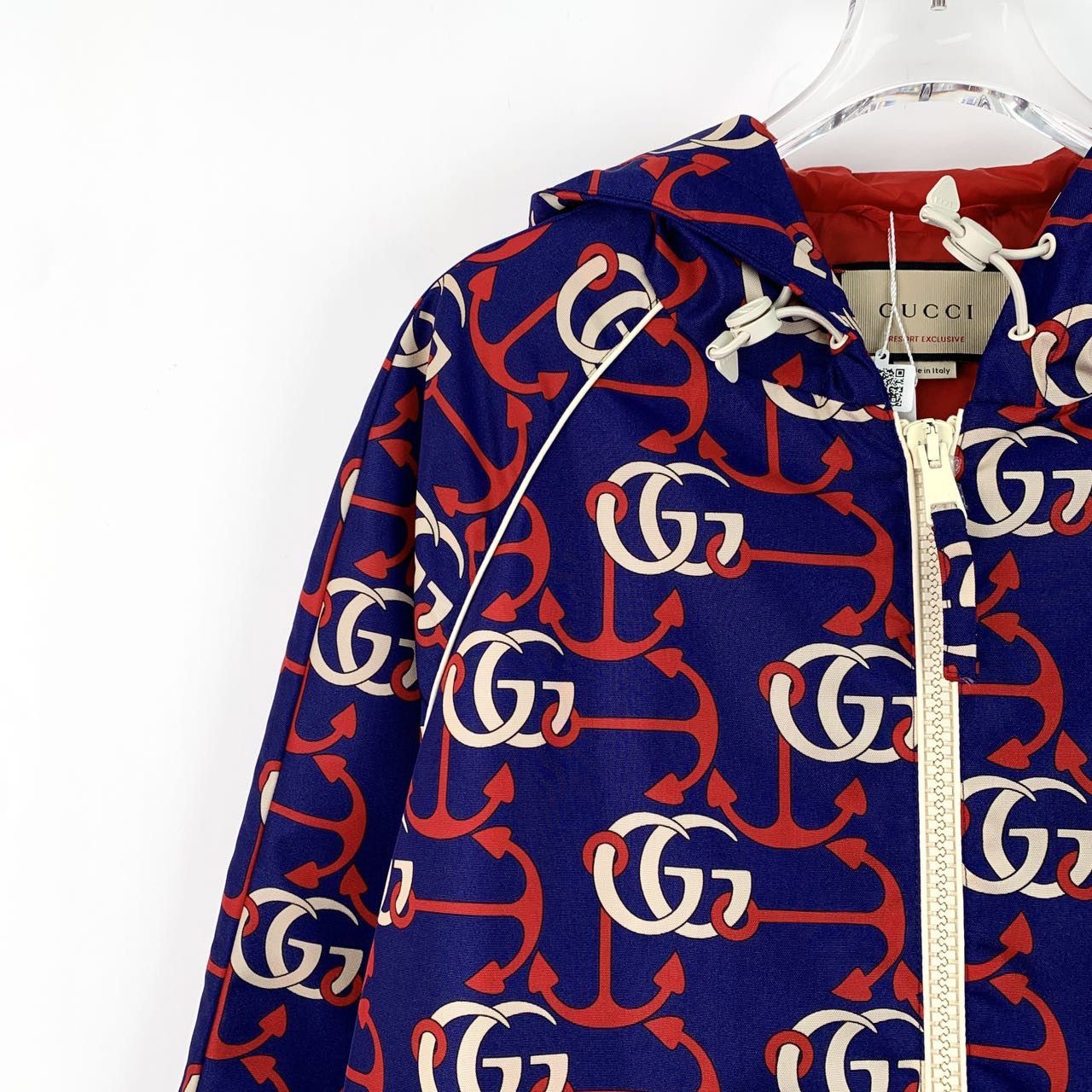 Gucci Gucci Multicolor Logo Print Hooded Zip-Up Jacket (Size S) Size S / US 4 / IT 40 - 5 Thumbnail