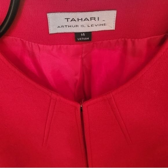 Vintage Tahari Arthur S. Levine Red Lined Sz. 14 Jacket with Pockets Size XL / US 12-14 / IT 48-50 - 4 Thumbnail