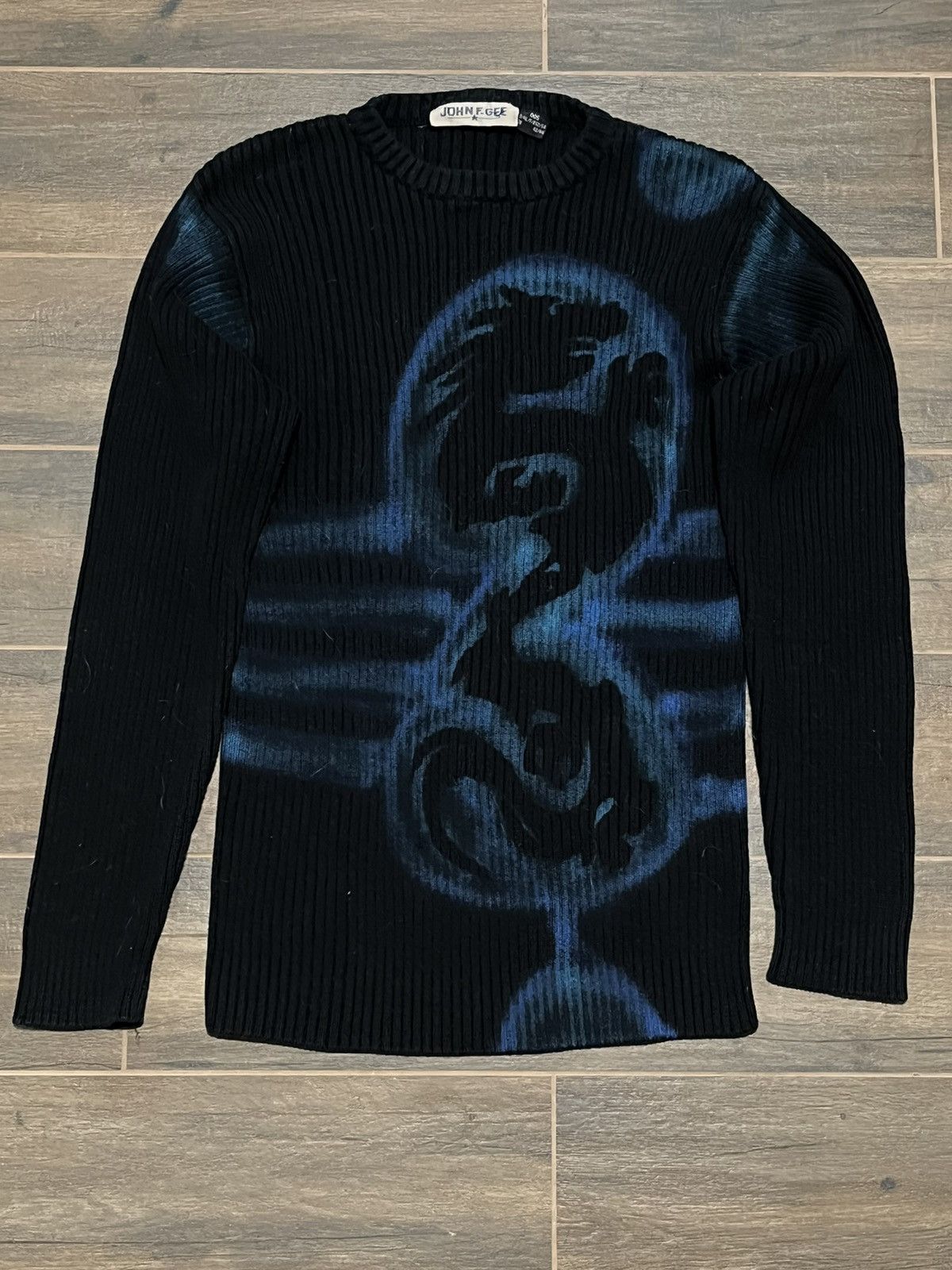 Japanese Brand × Vintage Vintage Y2k AvantGarde Tribal Dragon Sweater Rare Streetwear Size US L / EU 52-54 / 3 - 1 Thumbnail