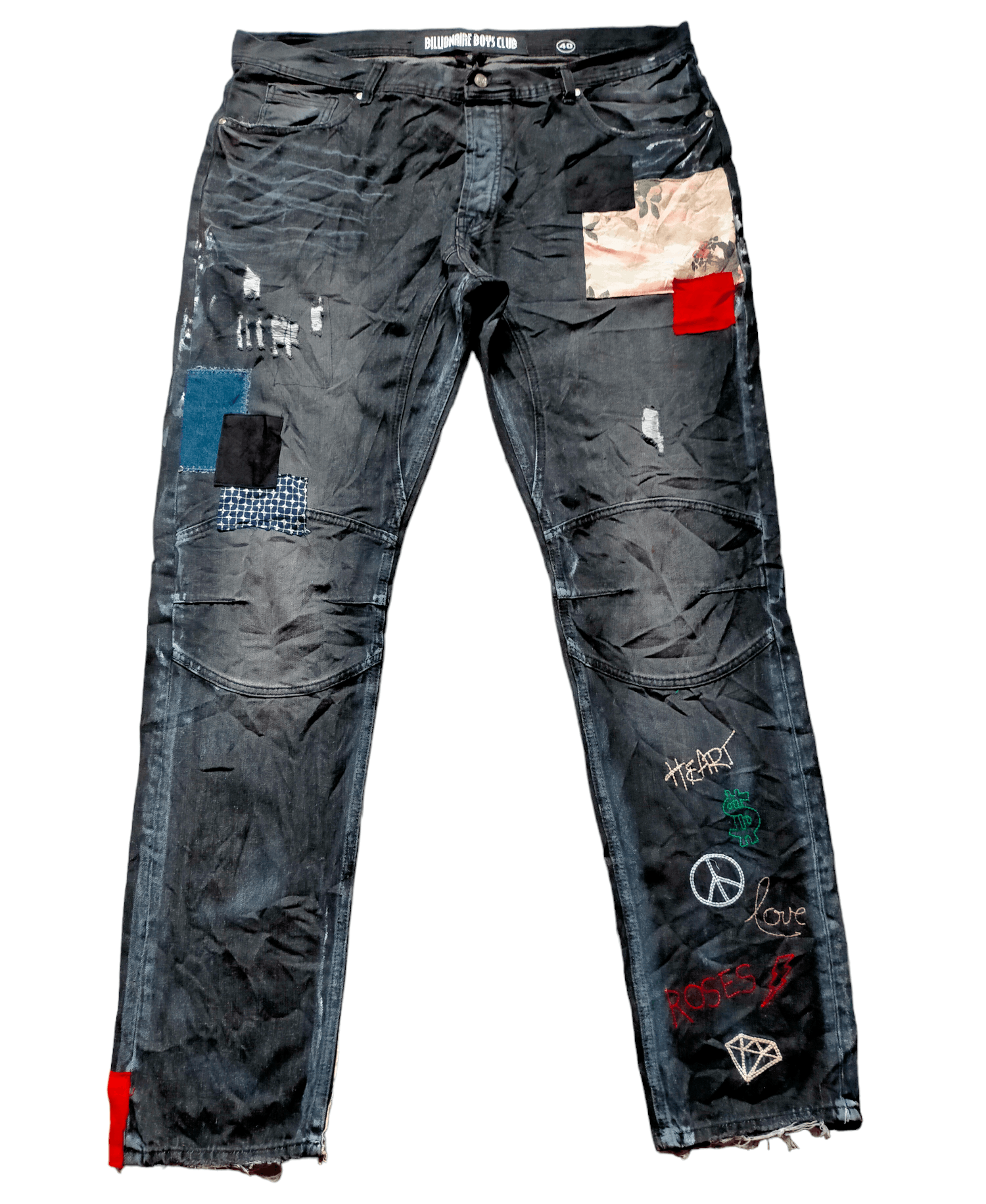 image of Billionaire Boys Club Bilionaire Boys Clubs Patchwork Jeans in Black, Men's (Size 38)