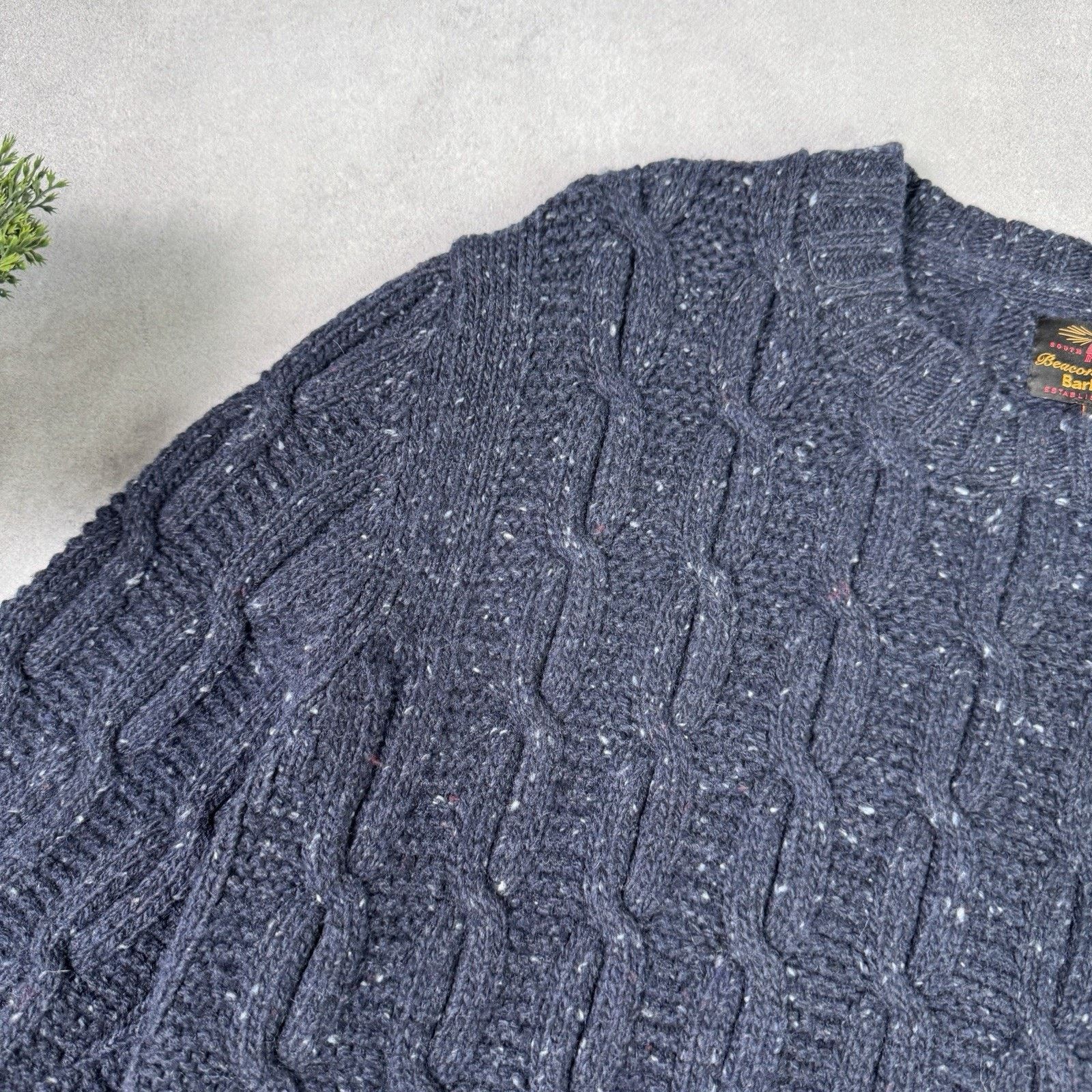 Barbour Barbour Beacon Brand Cable Knit Men Wool Sweater Size L Blue Size US L / EU 52-54 / 3 - 6 Thumbnail