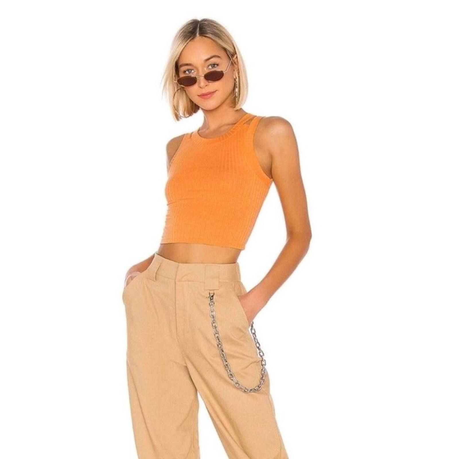 Other H:ours Revolve Tank Top S Julie Cropped Ribbed Cutout Shirt Size S / US 4 / IT 40 - 2 Thumbnail
