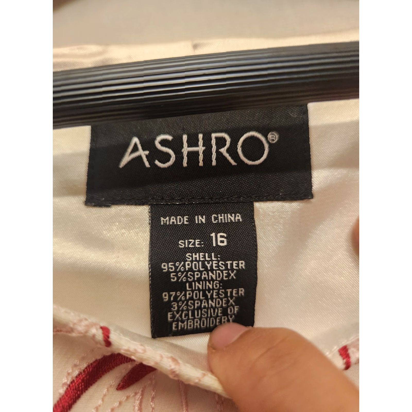 Ashro Dress Womens 16 White Embroidered Cape Sleeve Church Long Formal Lined