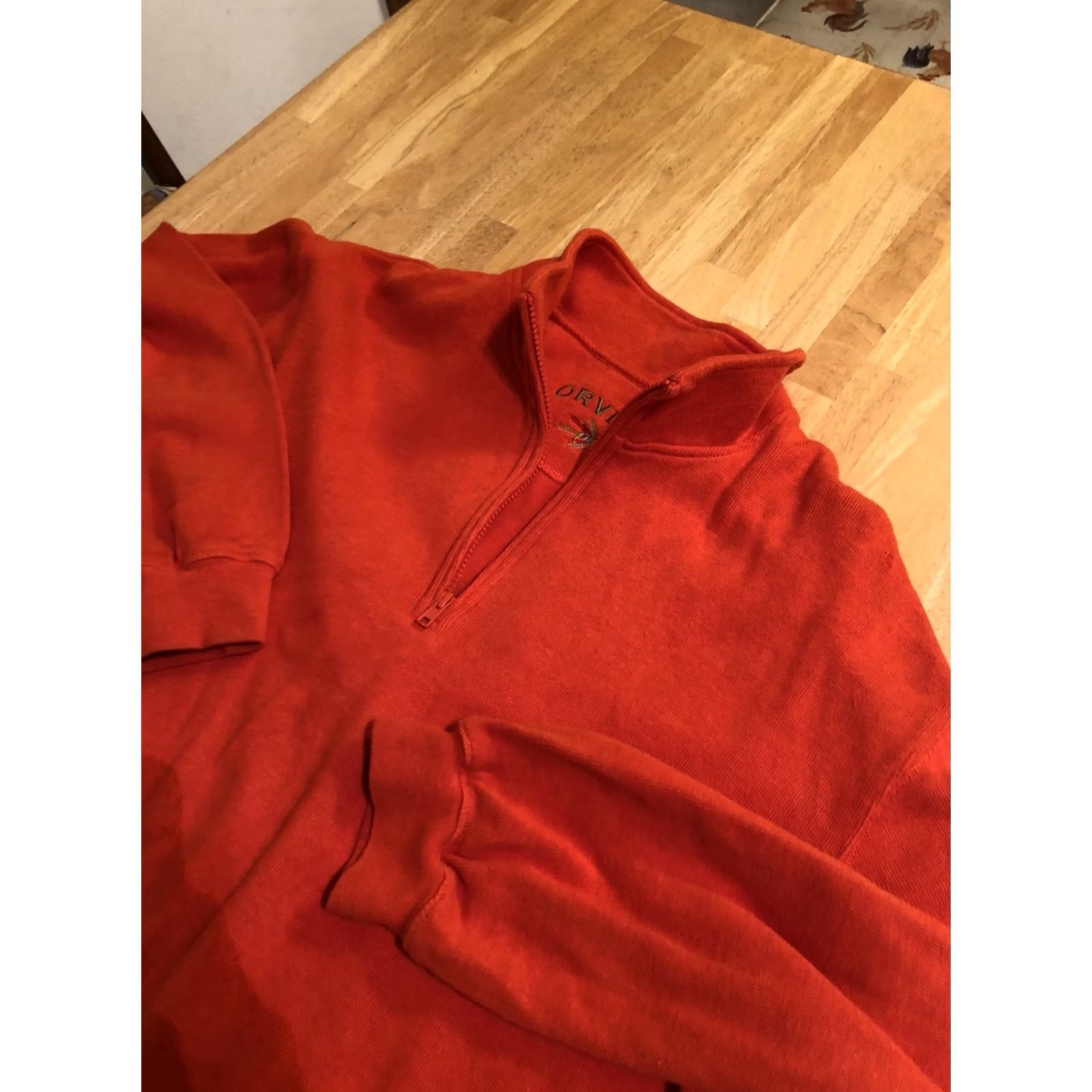Orvis Orvis Sweatshirt Mens Size L Orange 1/4 Zip Pullover Knit Cotton Long Sleeve Logo Casual Fall Winter Spring Colorful Regular Shirt Size US L / EU 52-54 / 3 - 2 Thumbnail