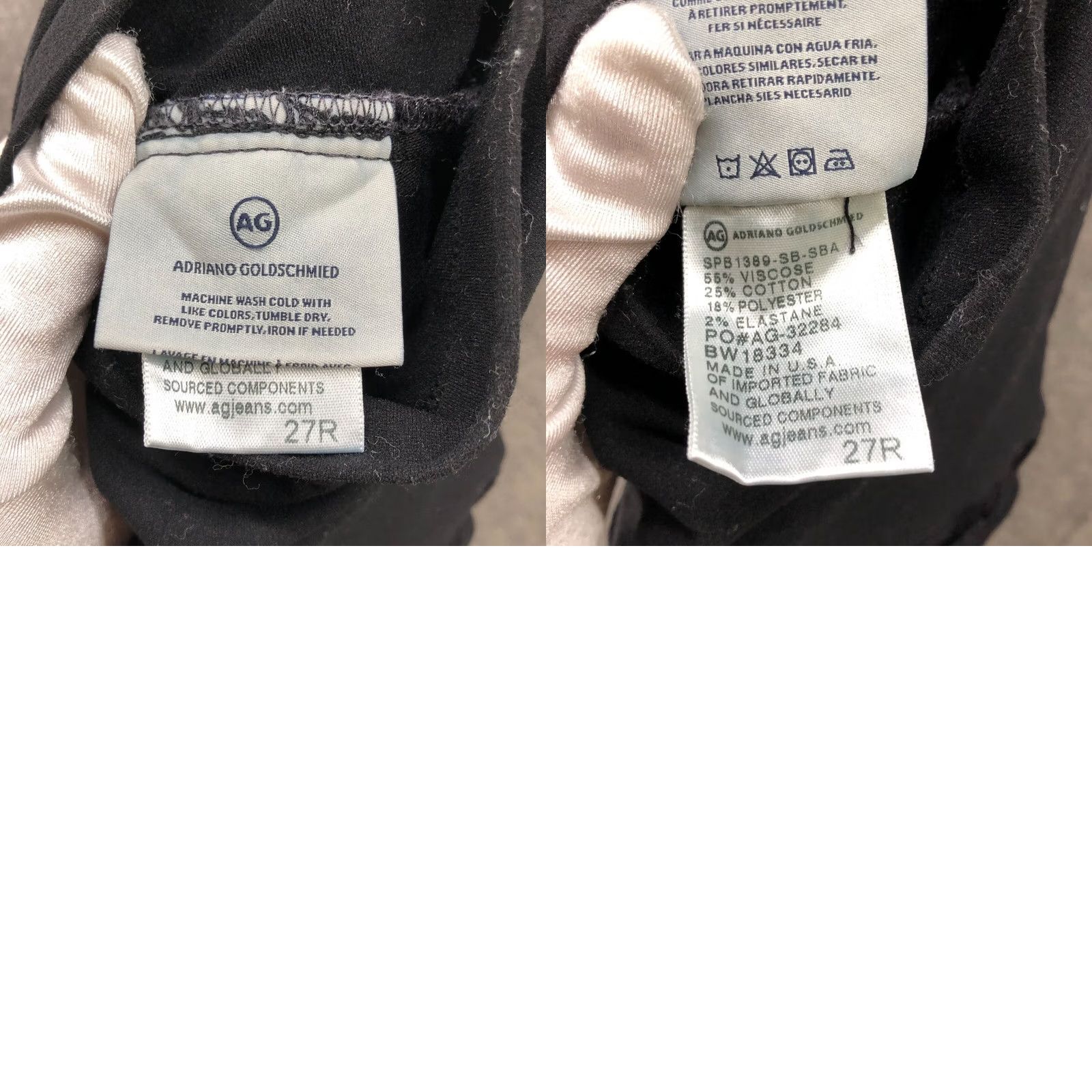 Vintage VINTAGE AG Adriano Goldschmied Womens Jeans 27R Black Skinny Secret Fit Slim High Rise Denim Cotton Blend Stretch Hip Guessing: Note, not vintage? Size 27" / US 4 / IT 40 - 8 Thumbnail