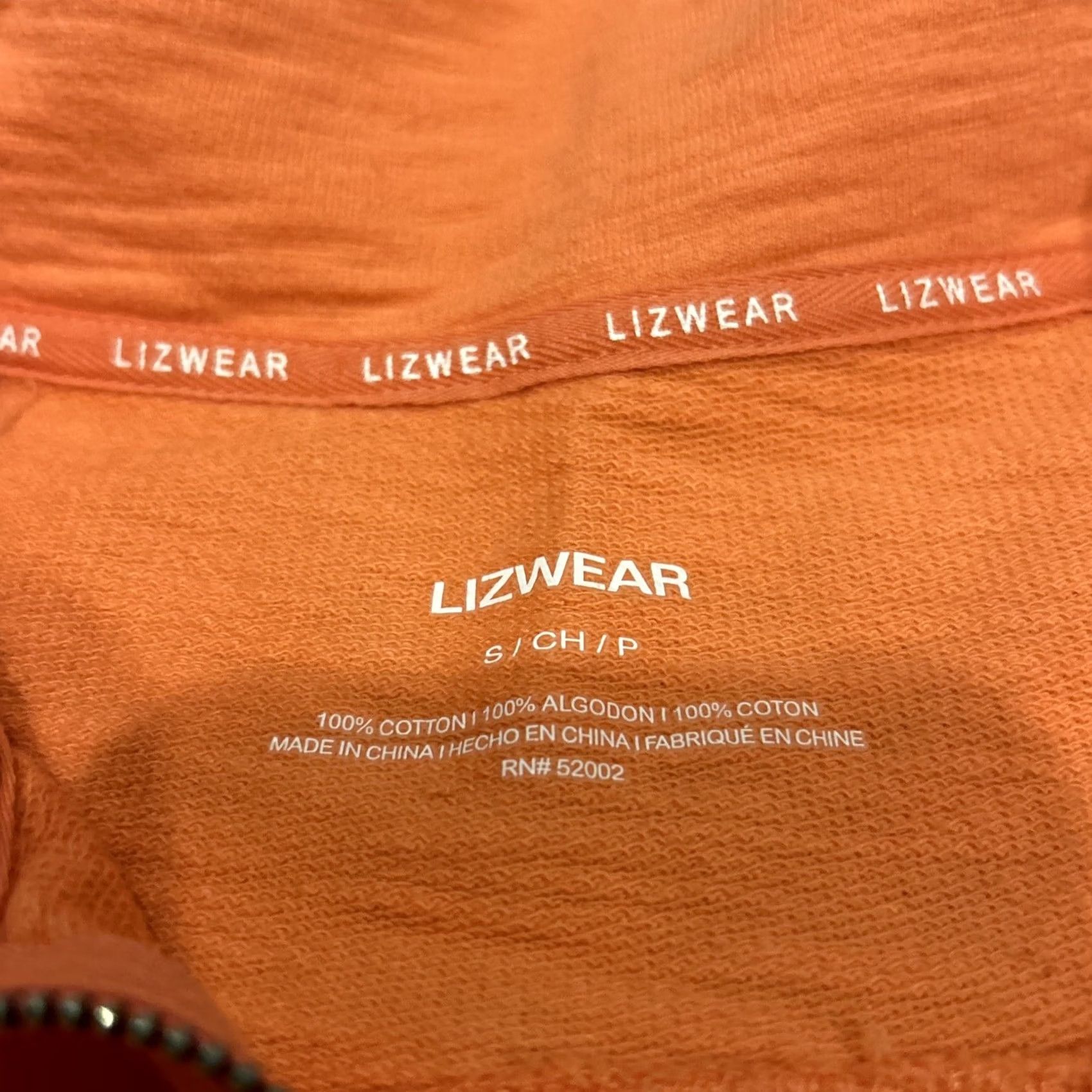 Vintage Lizwear Women’s S Cotton Full Zip Orange Jacket A30 Jacket Short Zip Casual Fall Spring Summer Womens Size S / US 4 / IT 40 - 2 Thumbnail