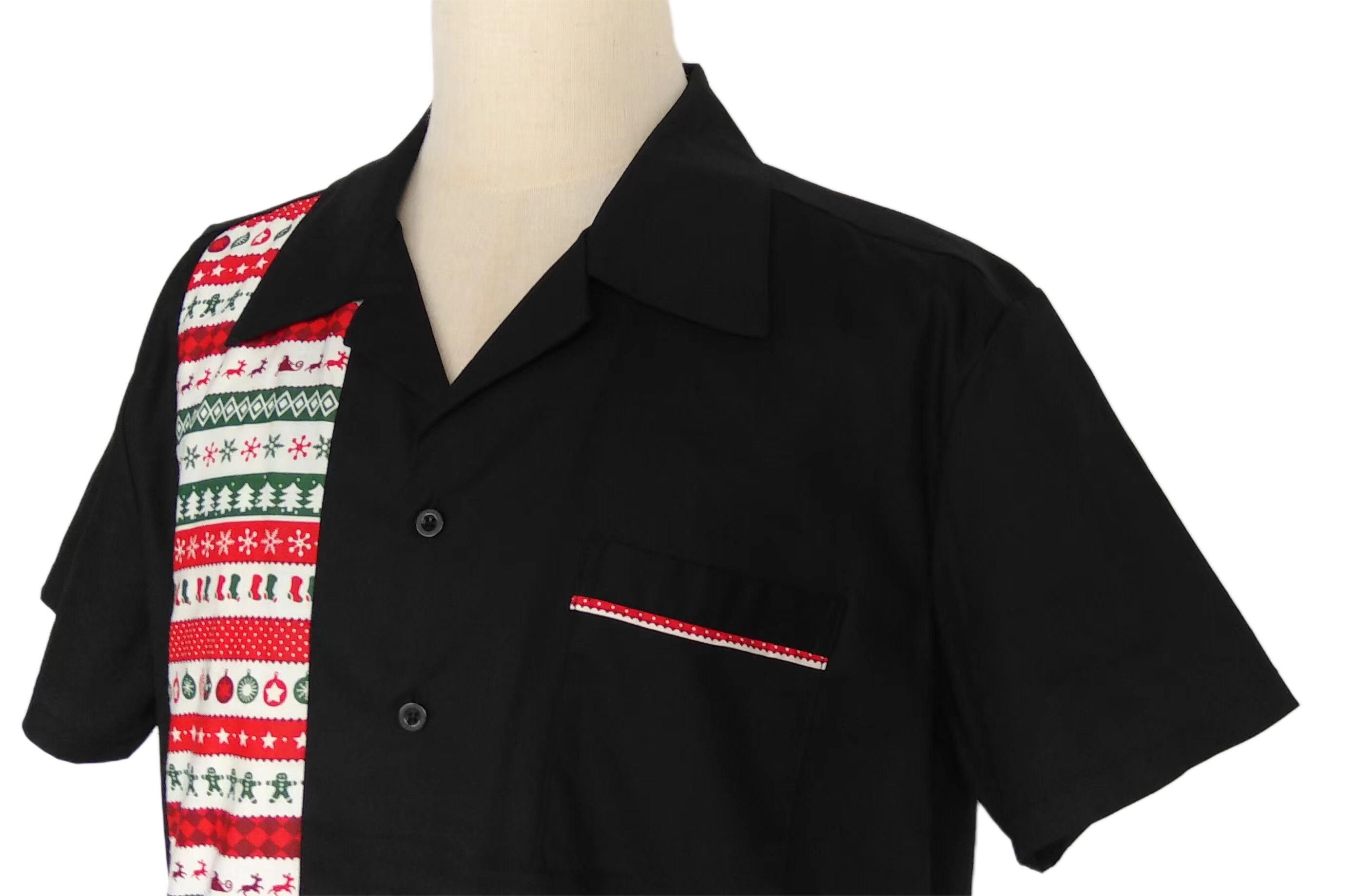 Other Pocket Black Men Shirts Contrast Ribbon Pattern Size US L / EU 52-54 / 3 - 4 Thumbnail