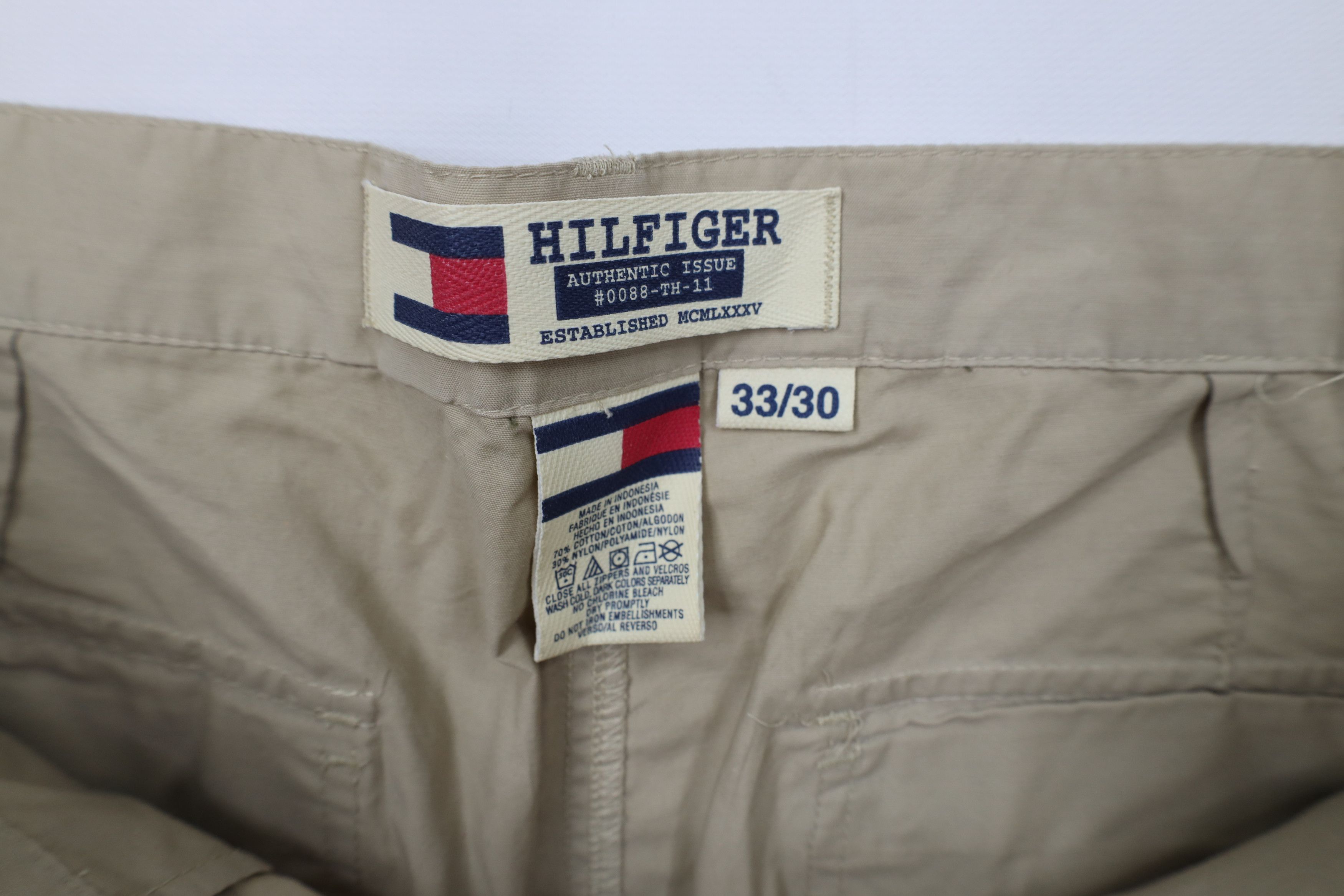 Tommy Hilfiger × Vintage Vintage 90s Tommy Hilfiger Military Wide Leg Cargo Pants Size US 33 - 10 Thumbnail