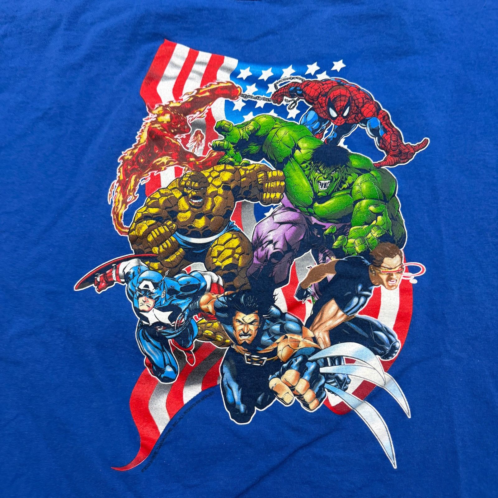 Vintage Vintage Marvel Super Heroes Shirt Men's XL Blue y2k Size US XL / EU 56 / 4 - 3 Thumbnail
