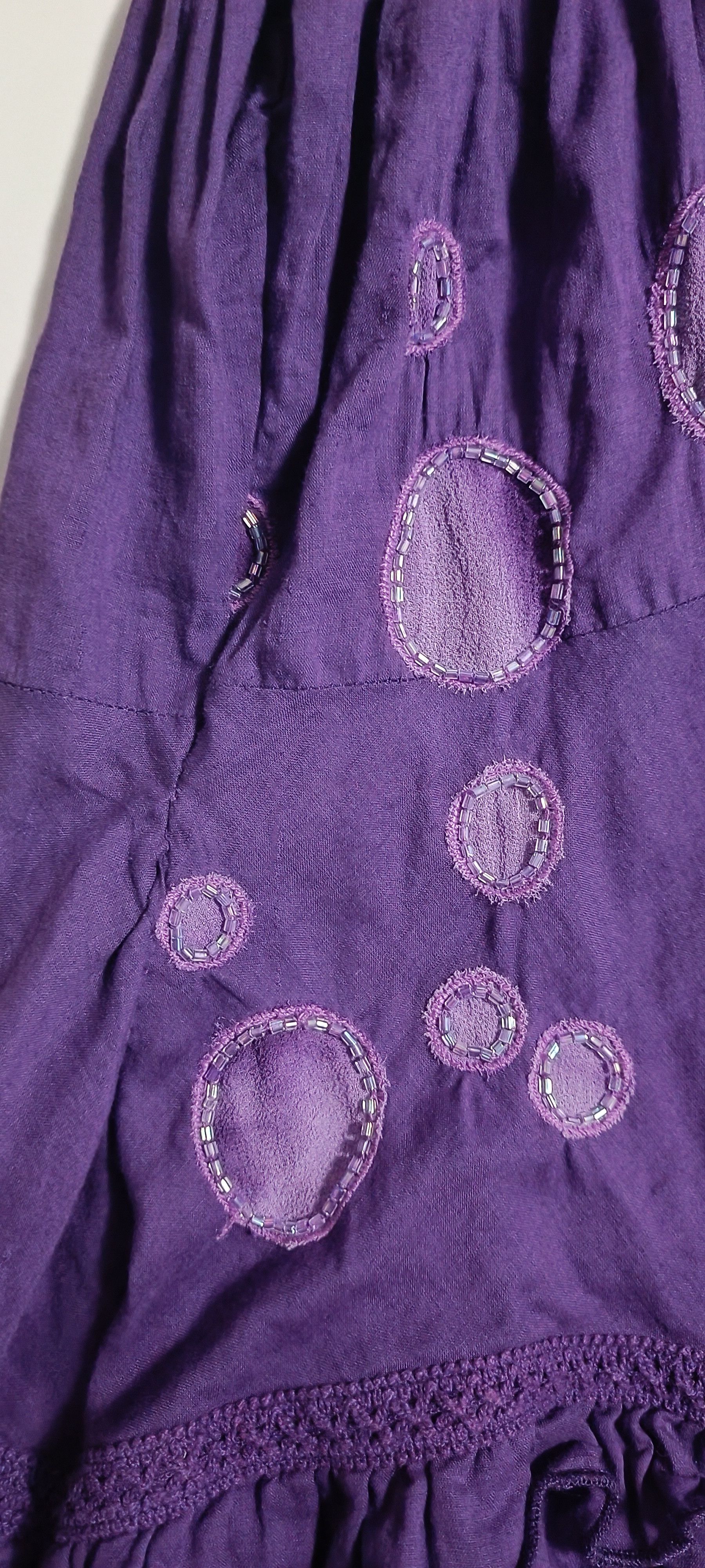 Jean Paul Gaultier Purple cotton skirt with silk ruffles Size 26" / US 2 / IT 38 - 16 Thumbnail