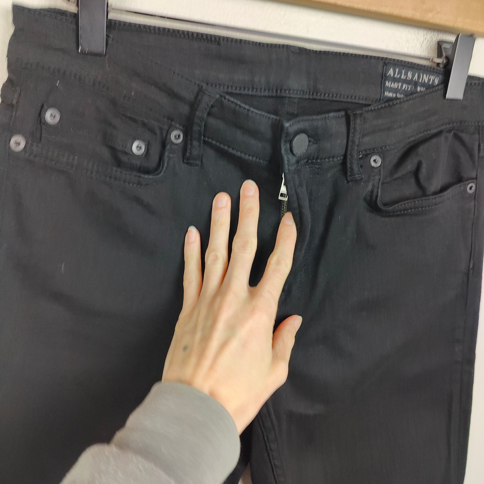 Other AllSaints Mast Fit Jeans Mens 31 Black Cotton Chinos Size US 31 - 3 Thumbnail