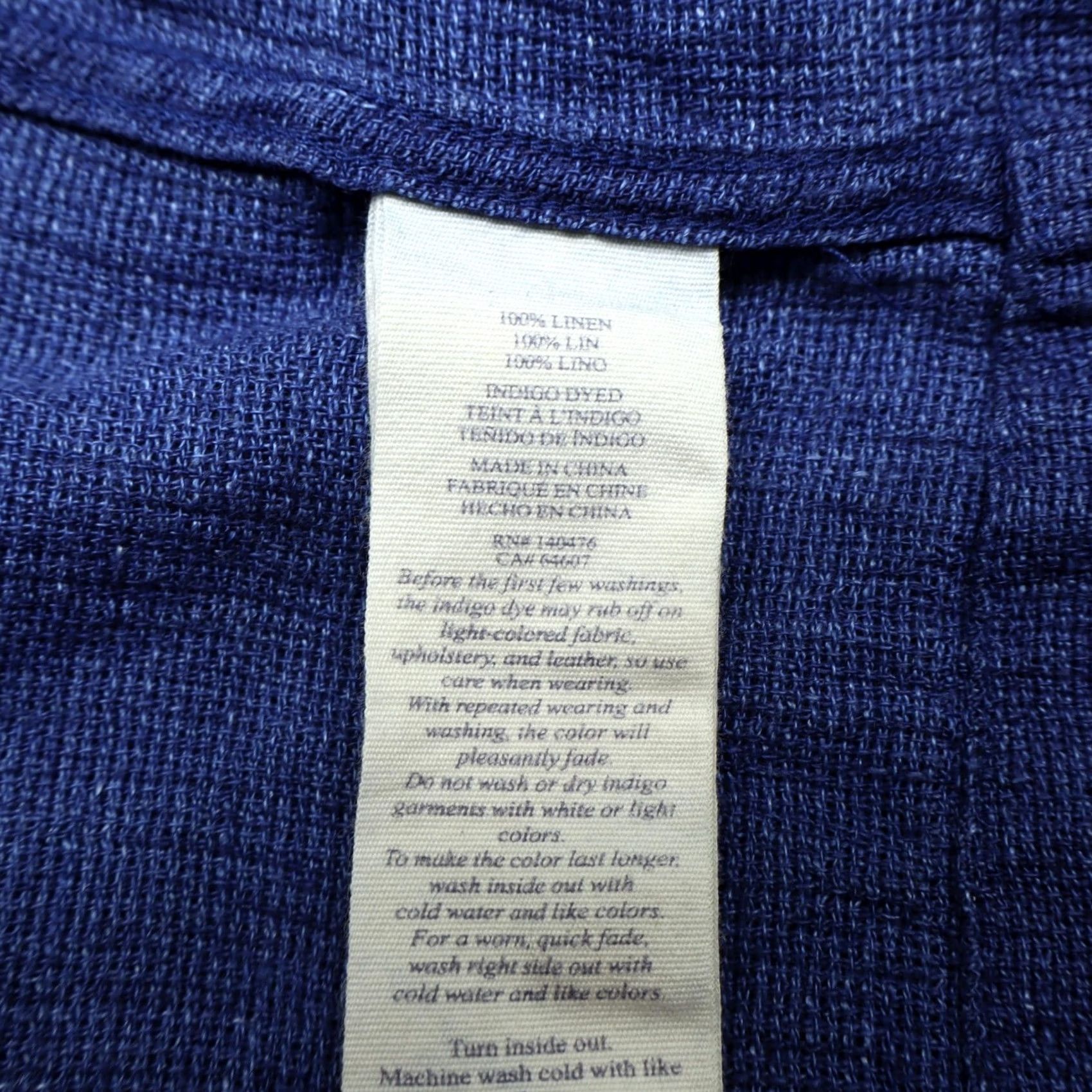 Faherty Faherty Dress Indigo Blue 100% Linen Sleeveless Mini L Bohemian Pockets Shirt Dress Womens Short Size L / US 10 / IT 46 - 6 Thumbnail