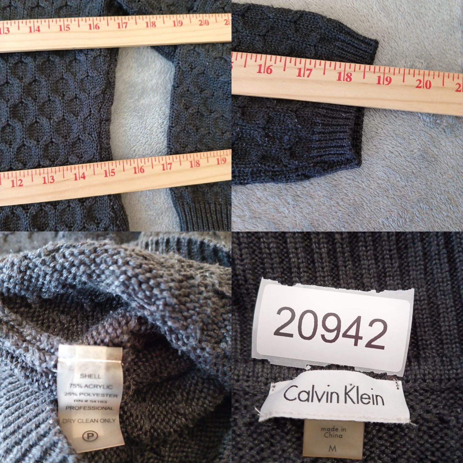 Calvin Klein Calvin Klein Sweater Dress M Gray Chunky Knit Long Sleeve Turtleneck Womens Knee Length Pullover Dry Clean Only Knit Stretch Regular Size M / US 6-8 / IT 42-44 - 8 Thumbnail
