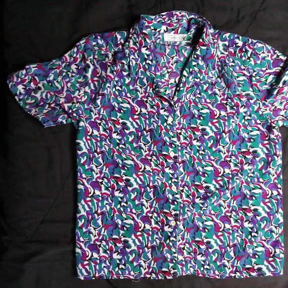 Other Vintage Impressions Geometric Polyester Disco Shirt Size L / US 10 / IT 46 - 4 Thumbnail
