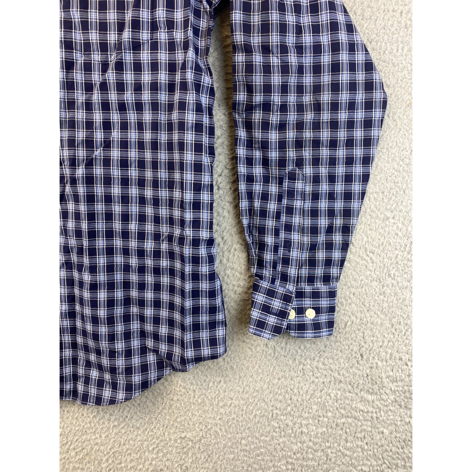 Nautica Nautica Dress Shirt Men Blue Cotton Long Sleeve Small S Check 14.5 Point Collar Barrel Cuff Regular Size Country-Region of Manufacture: China Size 36R - 2 Thumbnail
