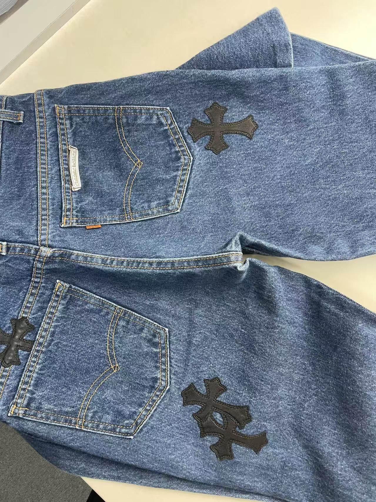 Chrome Hearts Chrome Hearts Levi's 517 Black Cross Patch Jeans Size 29" - 14 Thumbnail