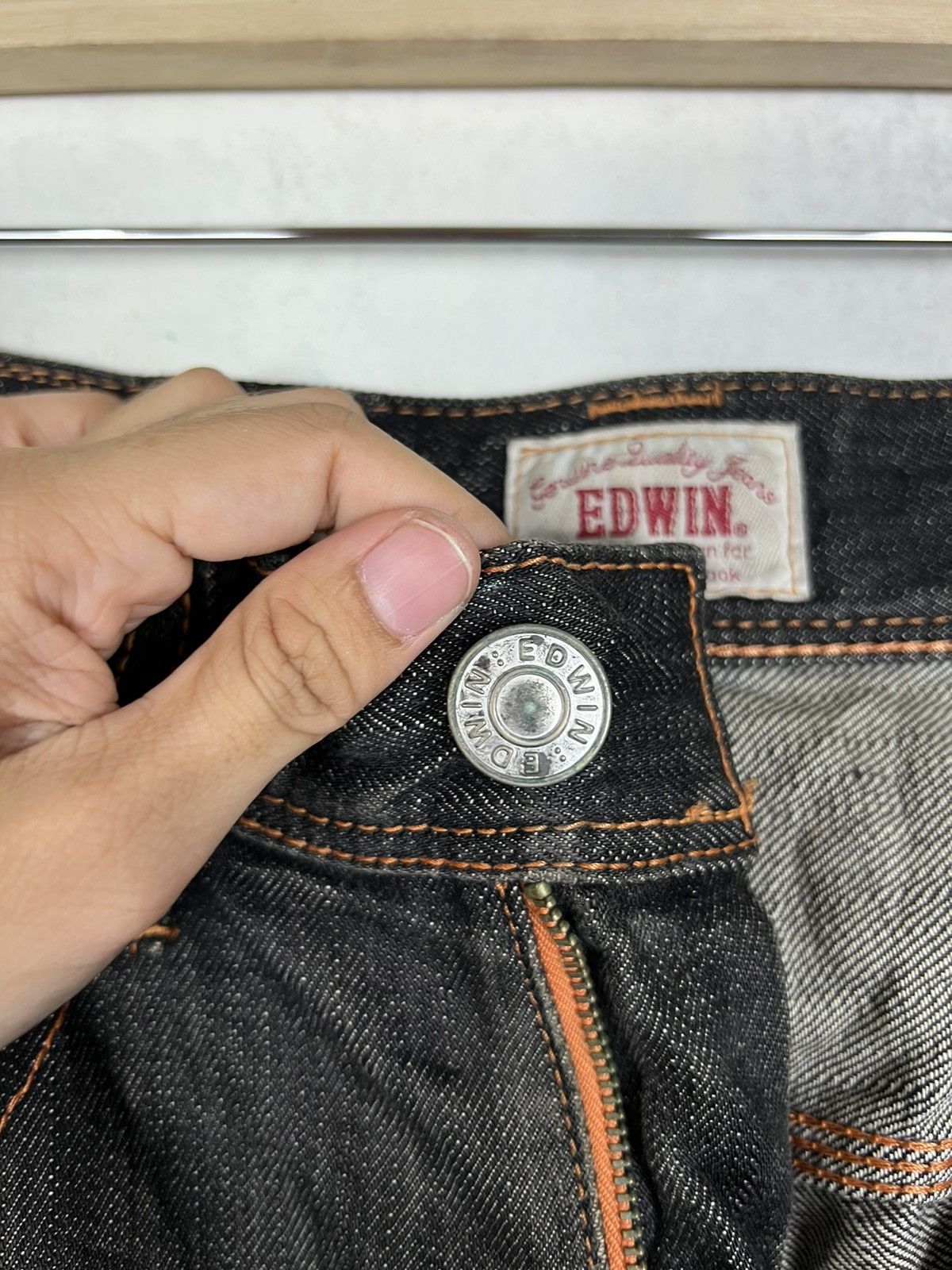 Edwin 🔥 EDWIN XV BLACK DISTRESSED DENIM JEANS Size US 32 / EU 48 - 12 Thumbnail