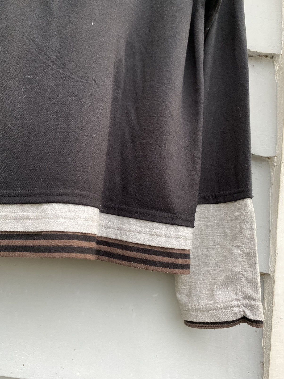 If Six Was Nine Vassafull Tripple Layer Stripes Nature Label Longsleeve Size XXL / US 16-18 / IT 52-54 - 14 Thumbnail