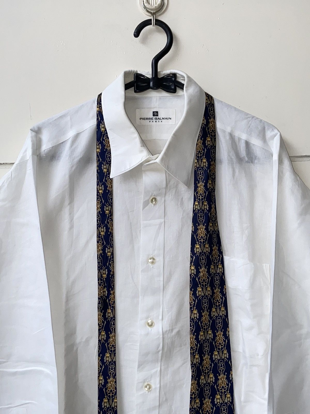 Pierre Balmain PIERRE BALMAIN Paris White Shirt Tie Size US L / EU 52-54 / 3 - 10 Thumbnail
