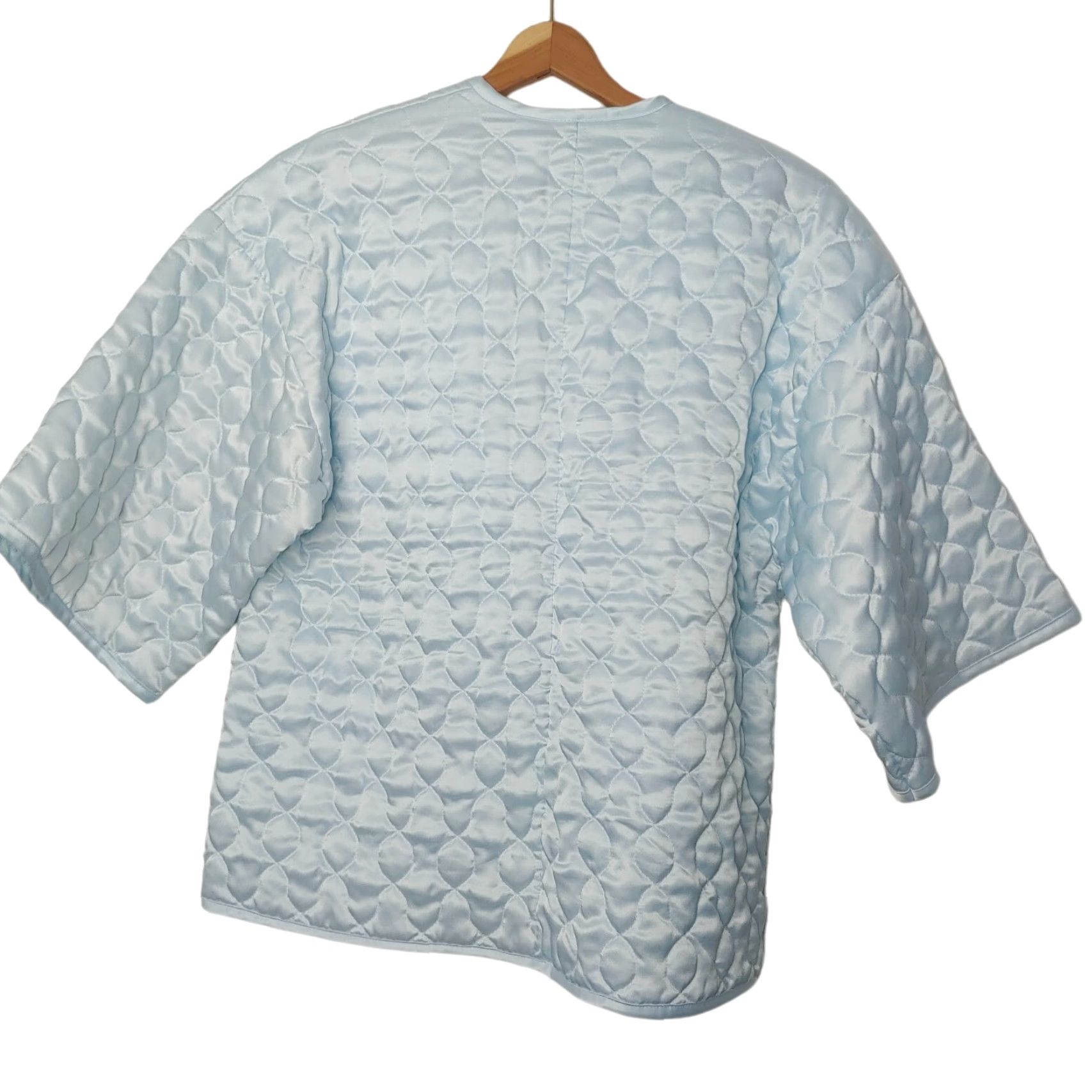 Vintage VINTAGE Sans Souchi Intimates Womens Small Sleep shirt Quilted Blue Tie Front Size S / US 4 / IT 40 - 3 Thumbnail