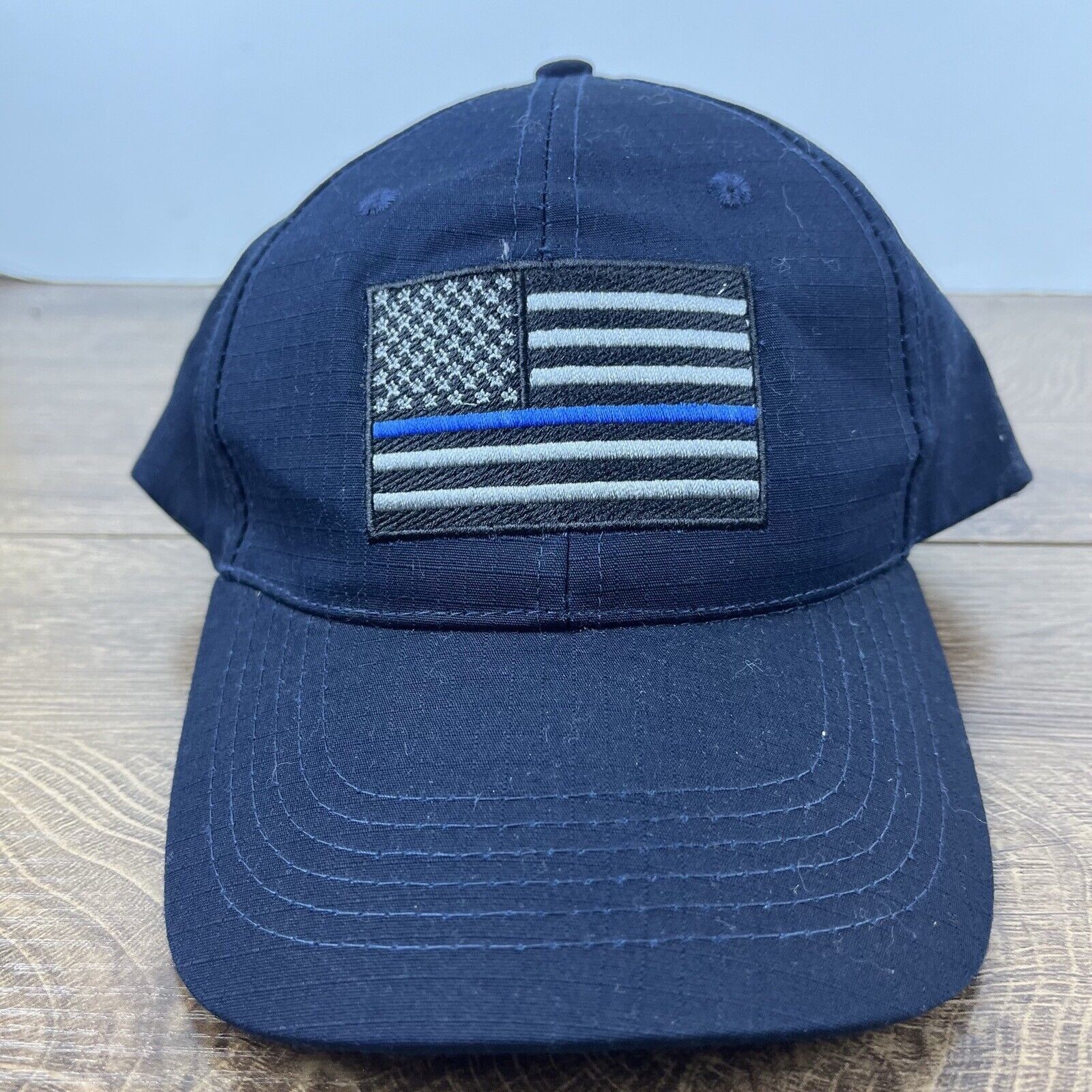 Other USA Flag Hat Blue Line Police Flag Hat Blue Adjustable Hat B Size ONE SIZE - 2 Thumbnail