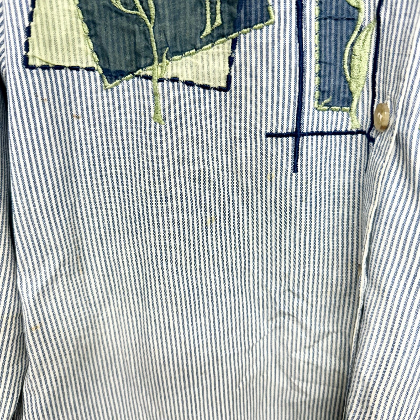 Vintage Vtg CASEY & MAX Blue 90's Embroidered Long Sleeve Button Up Size M / US 6-8 / IT 42-44 - 3 Thumbnail
