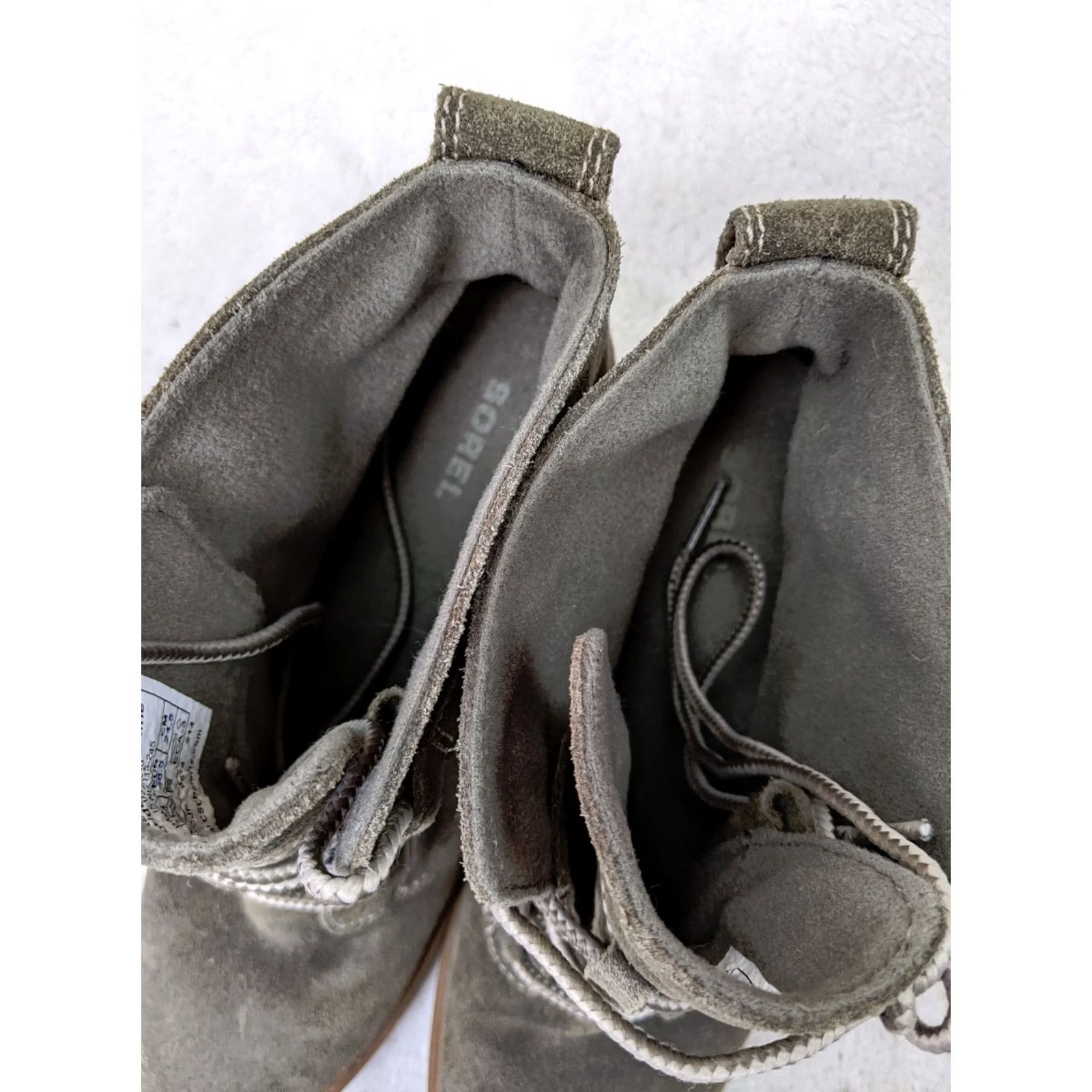 SOREL Sorel Toronto Boots Womens 7.5 38.5 Gray Suede Lace Up Wedge Ankle Booties Shoe Size 7.5 Womens Gray Suede Leather Upper Bootie Shoes Collection 90s? Size US 8 / IT 38 - 3 Thumbnail