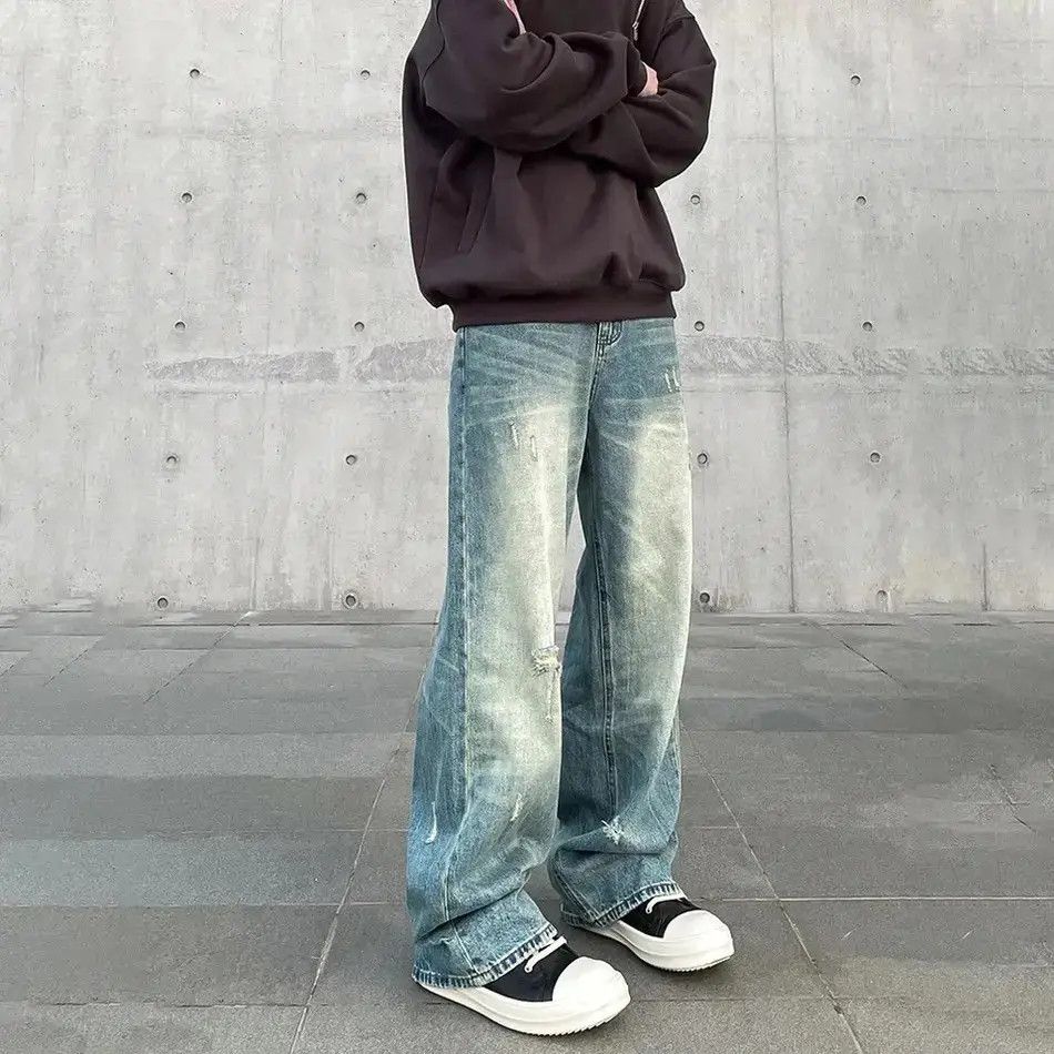 Japanese Brand Baggy ripped casual jeans pants y2k vintage Size US 32 / EU 48 - 2 Thumbnail