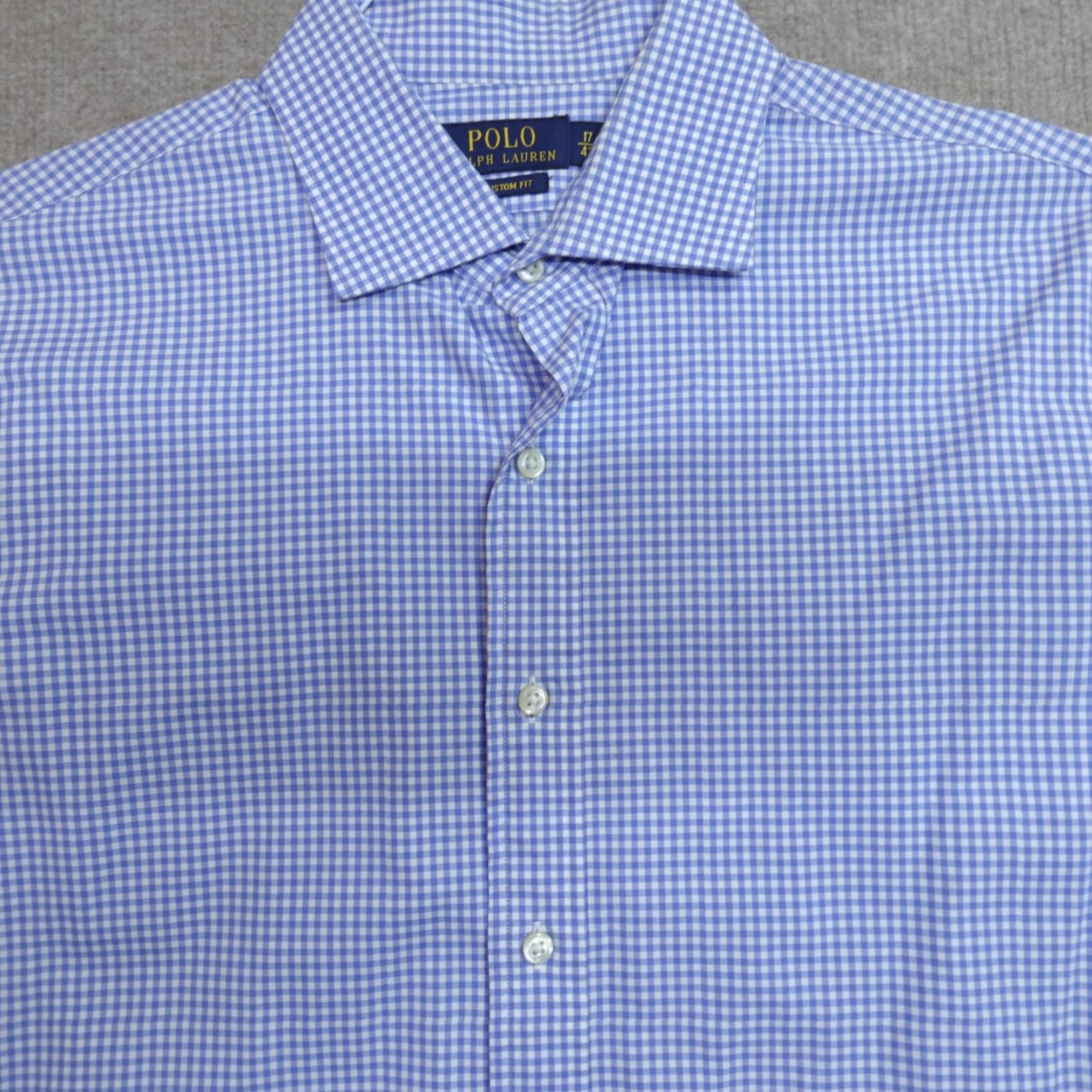 Polo Ralph Lauren Polo Ralph Lauren Shirt XL Blue Gingham Cotton Spread Collar Button-Up Shirt Mens Regular Size XL Size US XL / EU 56 / 4 - 2 Thumbnail
