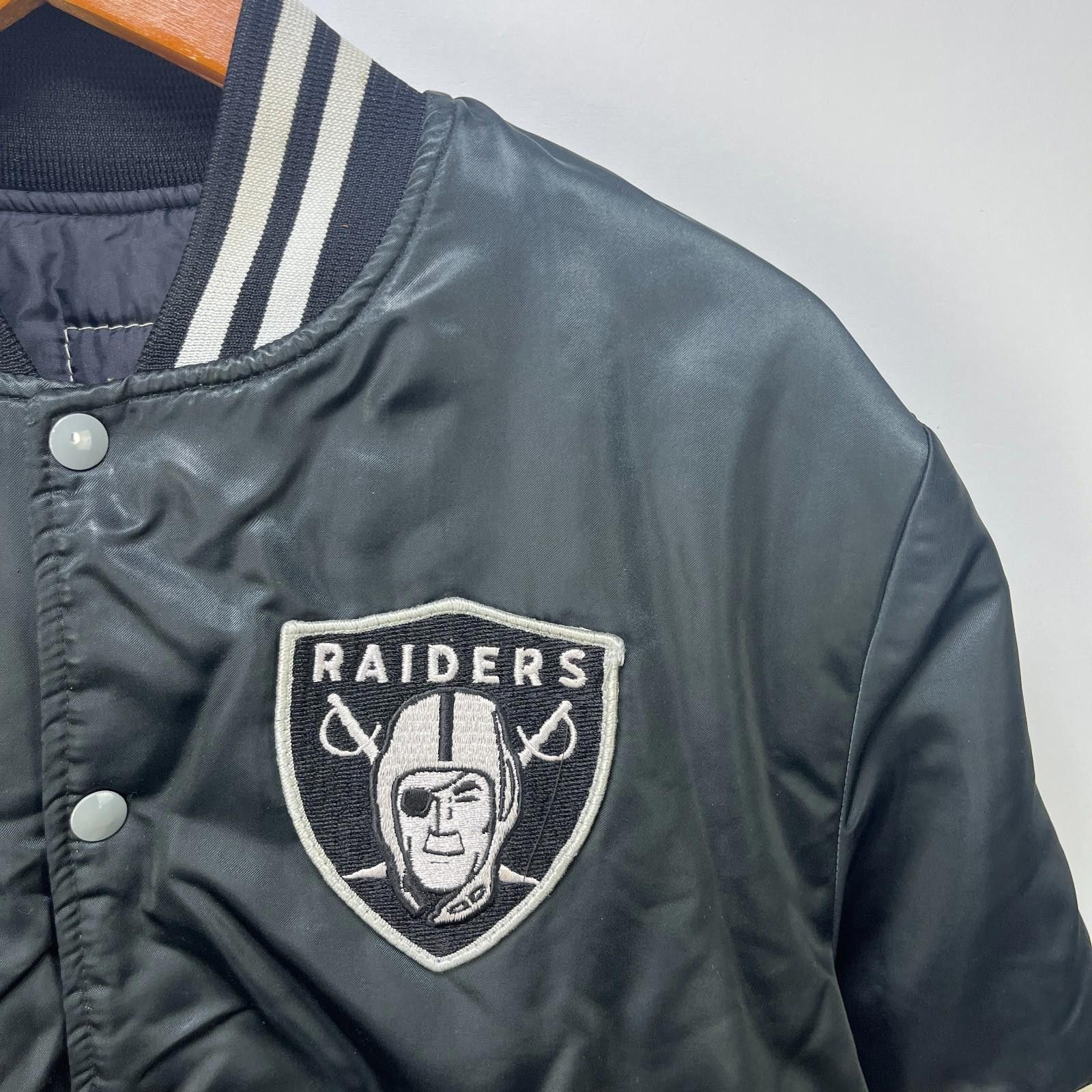 Chalk Line Vintage NFL Oakland Raiders Satin Bomber Jacket Button Up Size ONE SIZE - 4 Thumbnail