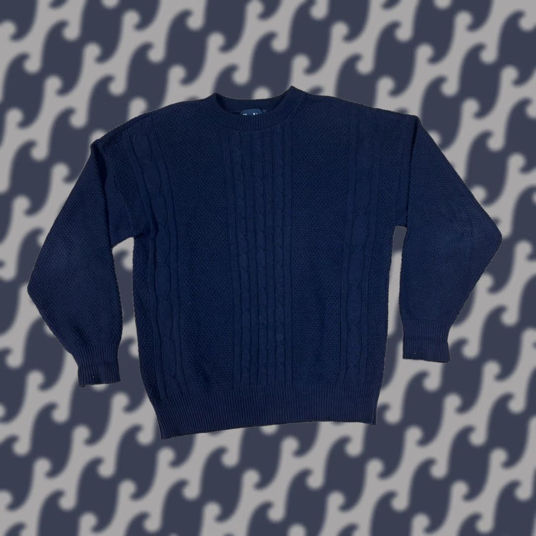 Vintage VINTAGE Par Four Sweater Navy Blue Retro Golf Mens Size M Pullover Knit Cotton Ramie Hand Wash Only USA Made Size US M / EU 48-50 / 2 - 1 Thumbnail
