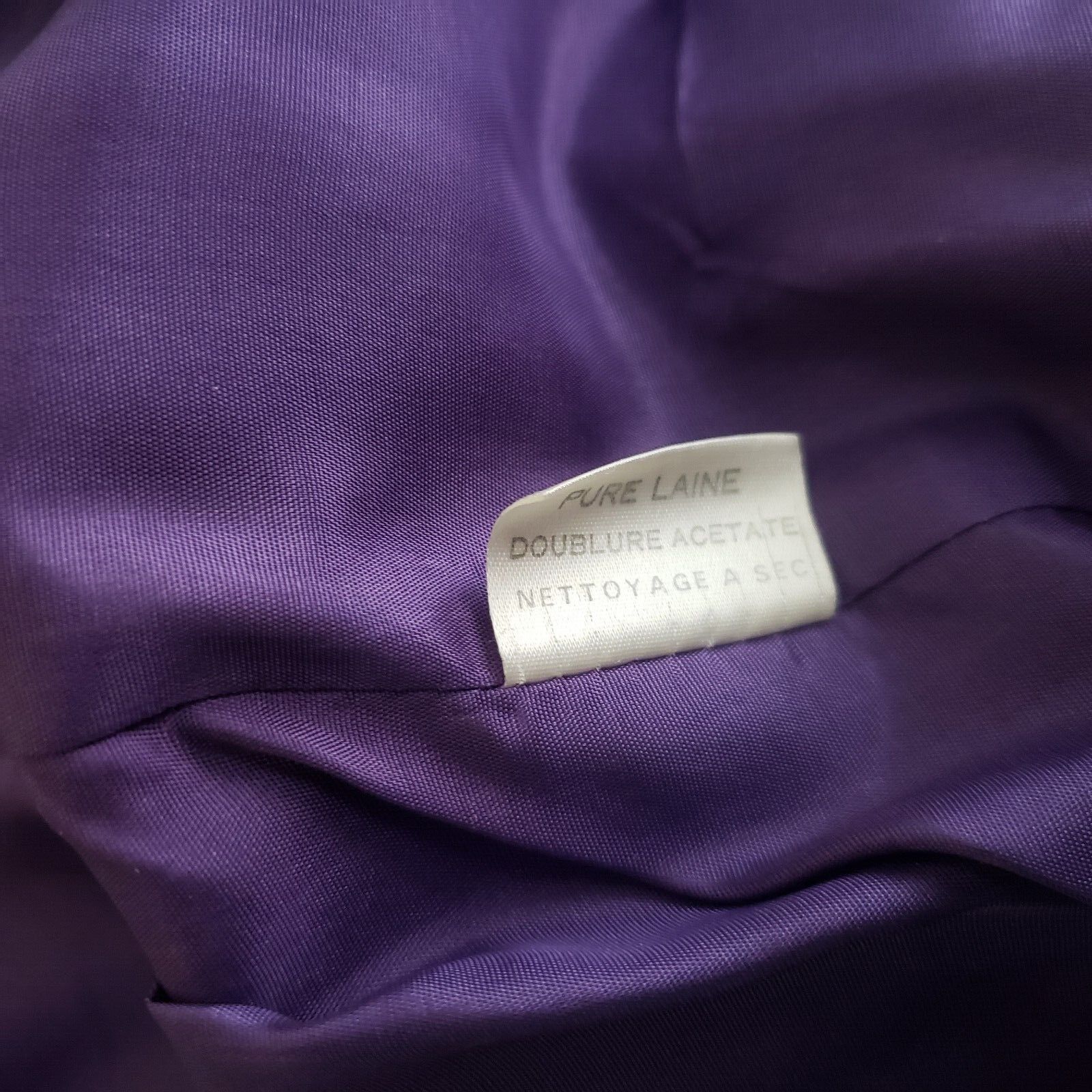 Vintage Vtg Cobalt Plaid Draped Collar Tie Wrap Jacket Blazer France Size L / US 10 / IT 46 - 6 Thumbnail