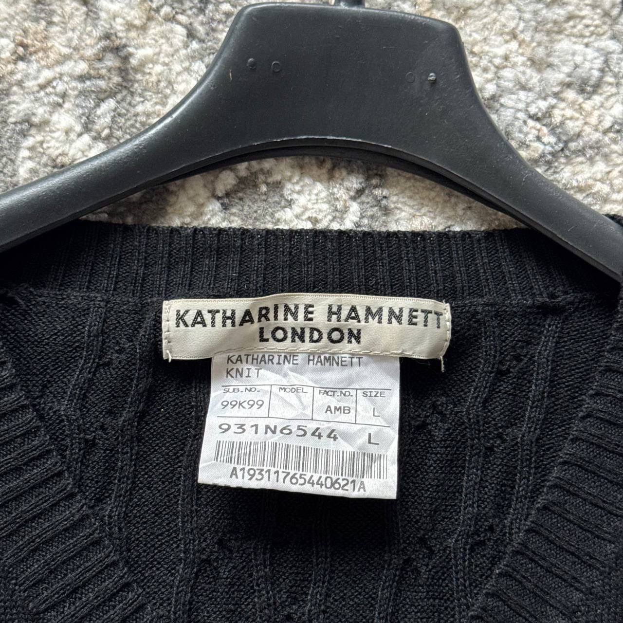 Katharine Hamnett London Katharine Hamnett London Knitted Abstract V Neck Sweater Size US L / EU 52-54 / 3 - 5 Thumbnail