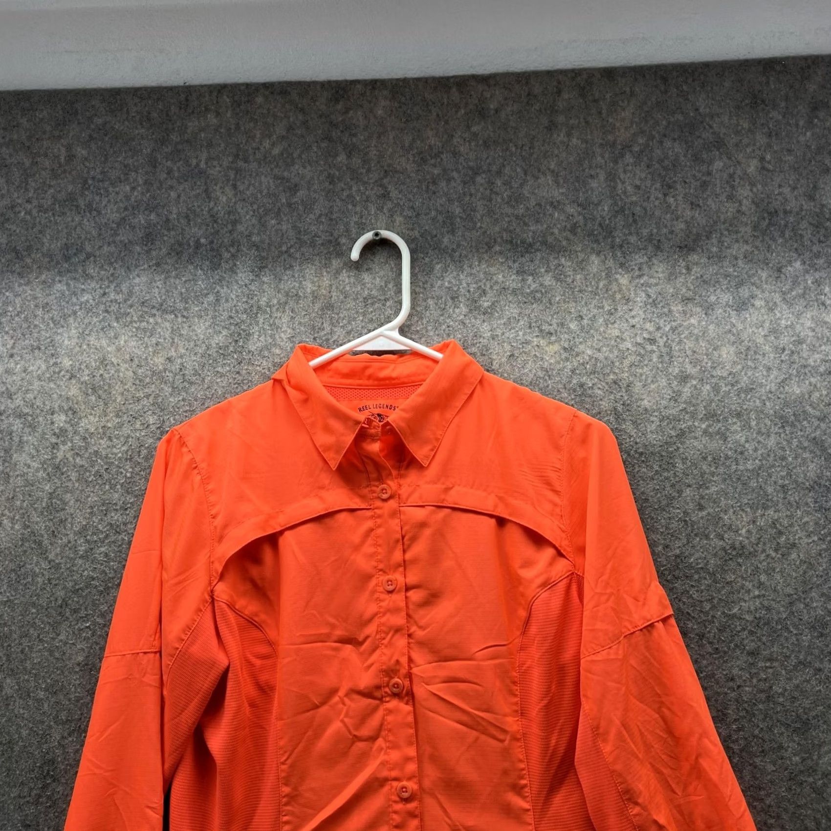 Vintage VINTAGE Reel Legends Shirt Women Small Orange Button-Up Long Sleeve Collared Casual Polyester 90s 00s Womens Size S / US 4 / IT 40 - 2 Thumbnail