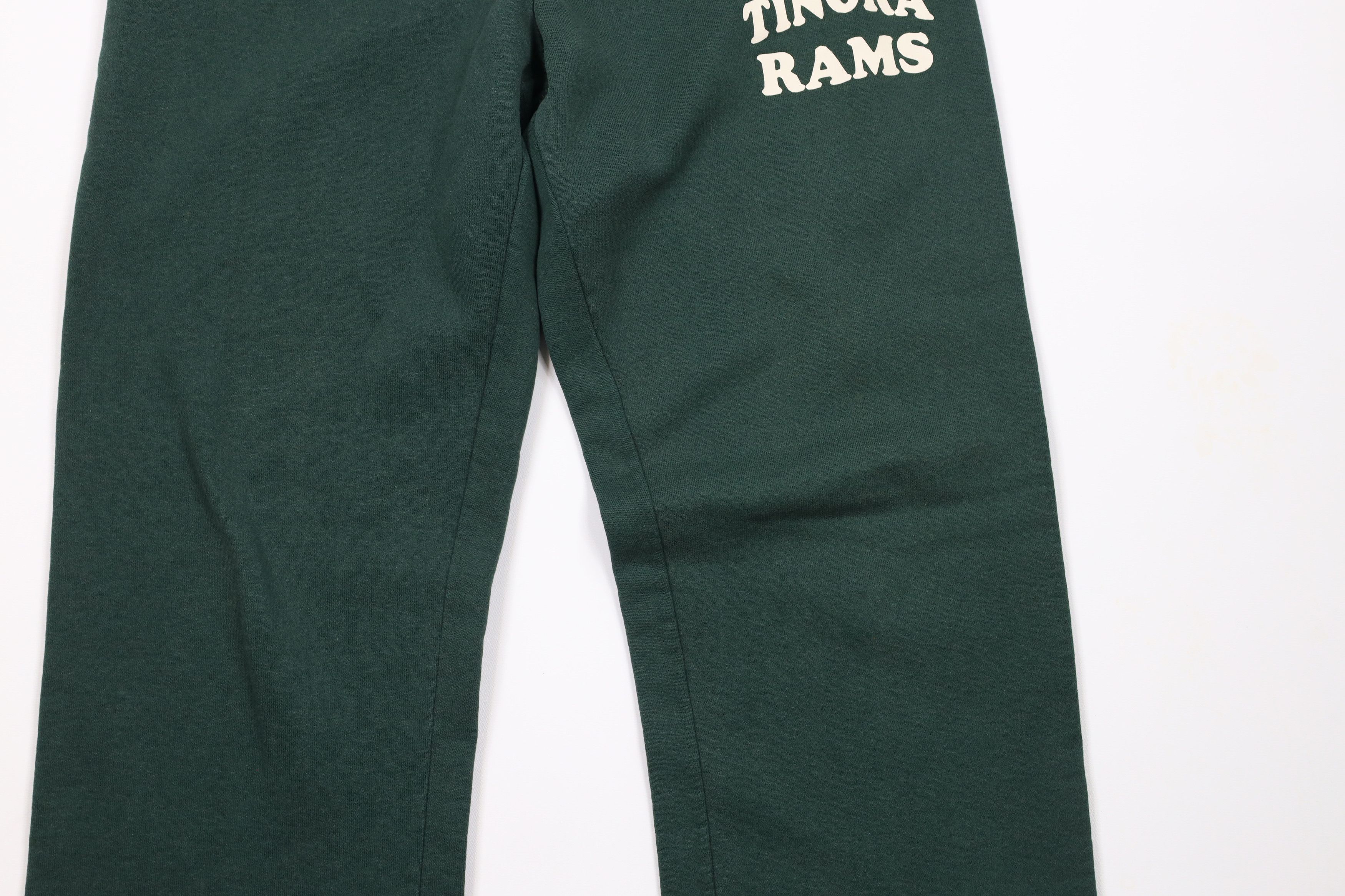 Vintage Vintage 90s Spell Out Rams Wide Leg Sweatpants Green USA Size 28" / US 6 / IT 42 - 3 Thumbnail