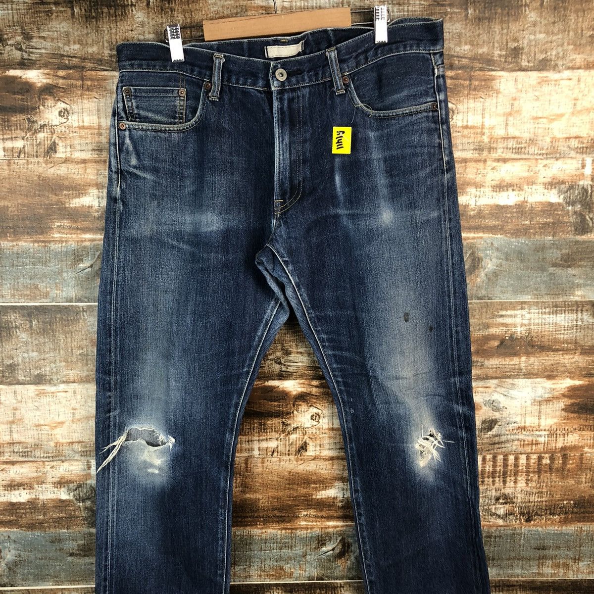 Japanese Brand Uniqlo japan Blue Distressed ripped Denim Pants #A1411 Size US 36 / EU 52 - 5 Thumbnail
