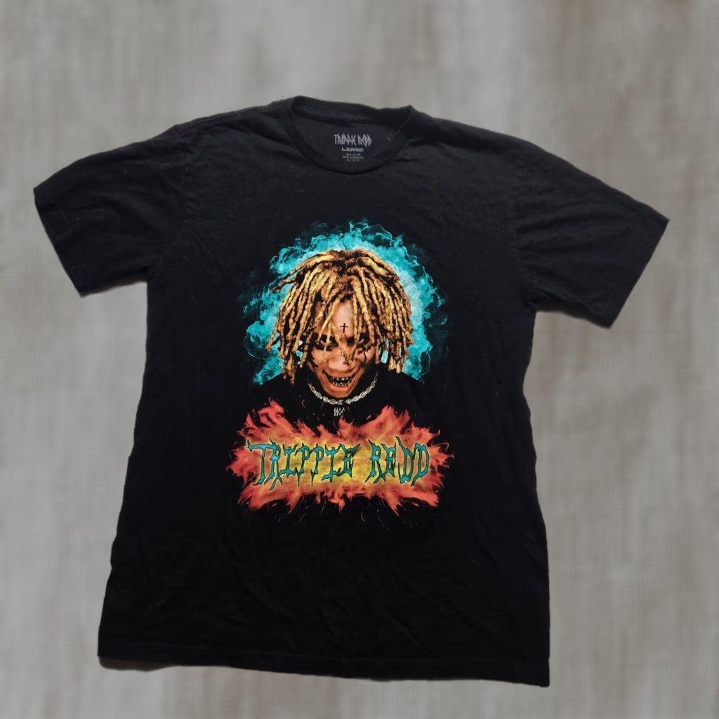 Vintage Tripple Redd Shirt Men L Black Graphic Print Crew Neck 90s Hip Hop Designer T-Shirt Size US L / EU 52-54 / 3 - 1 Thumbnail