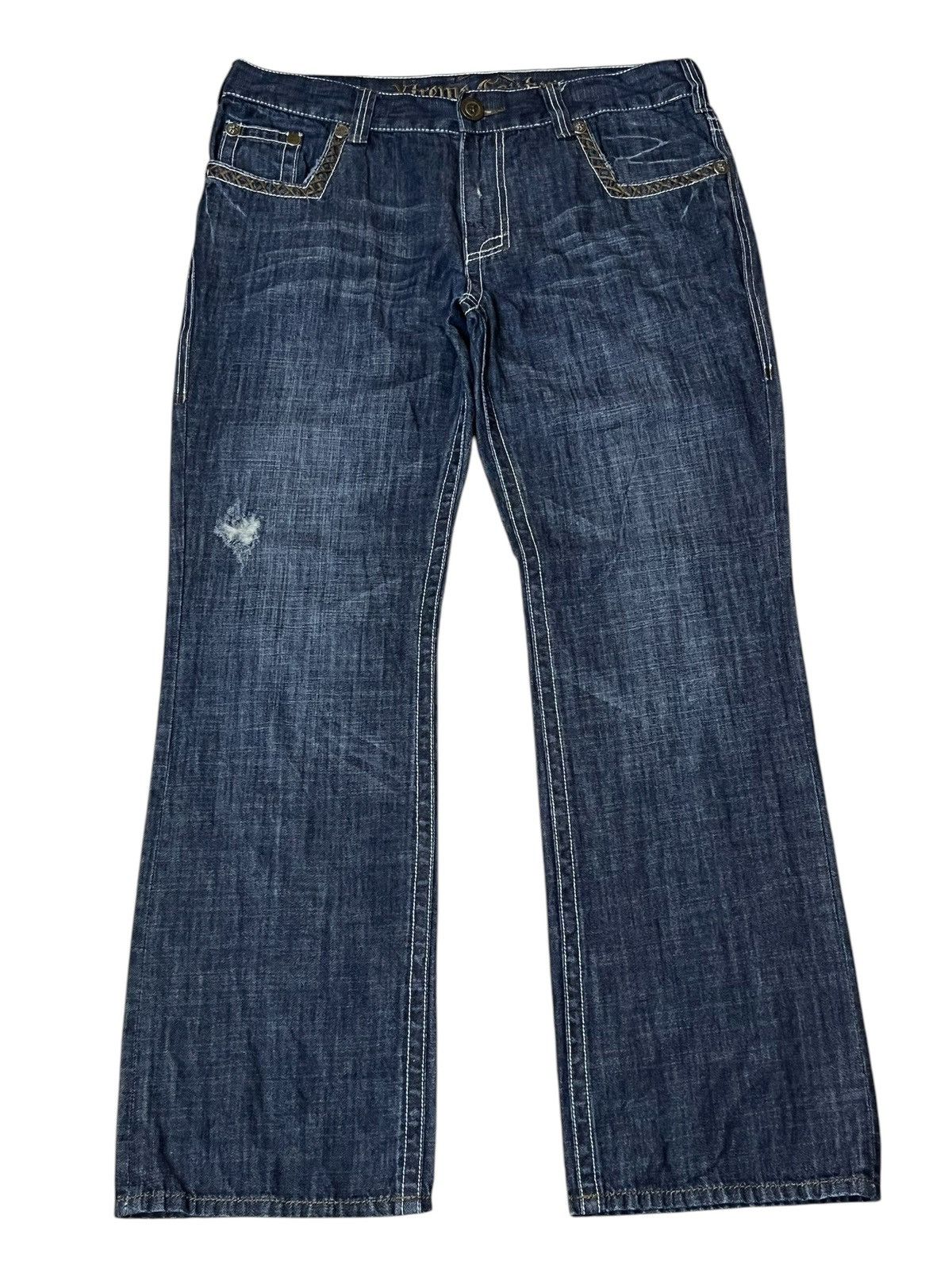 Japanese Brand ARCHIVE JAPANESE CULTURE EXTREME COUTURE STRAIGHT CUT JEANS Size US 37 - 2 Thumbnail