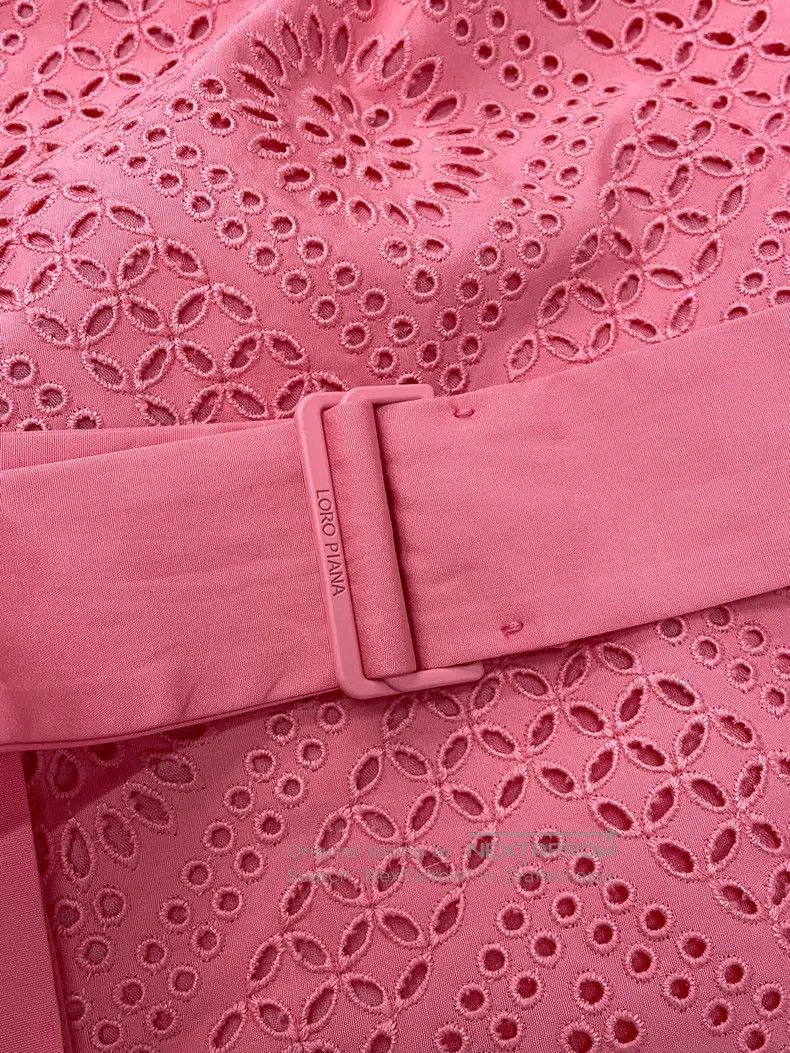 Loro Piana LORO PIANA Pink Openwork Long Sleeve Tie Dress Size XS / US 0-2 / IT 36-38 - 2 Thumbnail