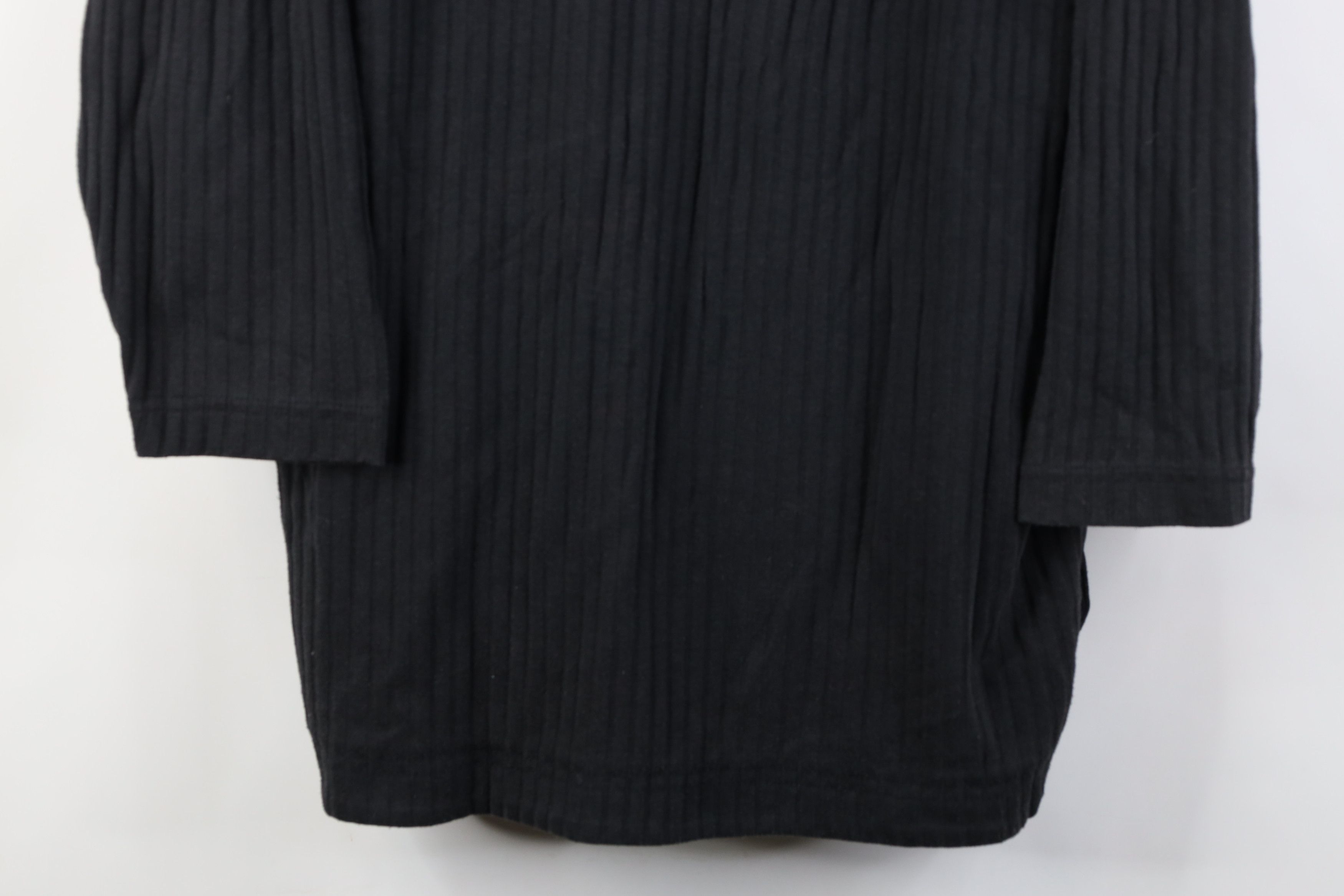 Vintage Vintage 90s Streetwear Ribbed Henley Tunic T-Shirt Black Size 3XL / US 20-22 - 3 Thumbnail