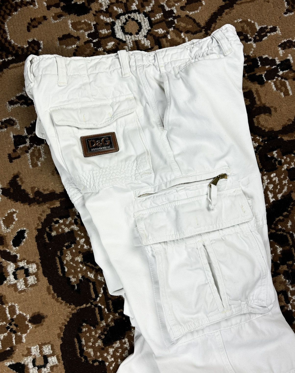 Dolce & Gabbana Dolce & Gabbana Archive White Cargo Pants Metal Logo Vintage Size US 32 / EU 48 - 14 Thumbnail