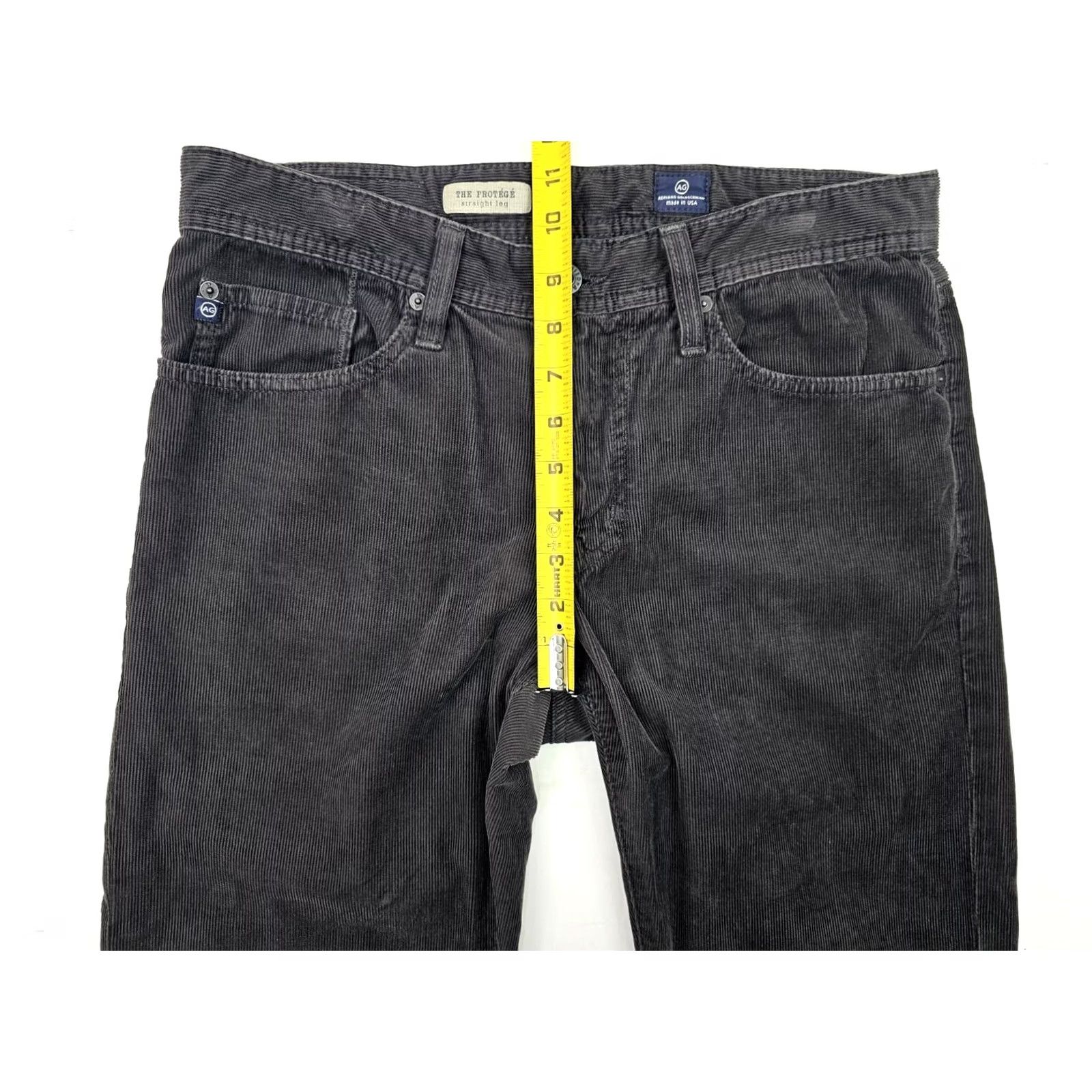 Vintage AG Adriano Goldschmied Protegé Corduroy Pants Men 32 x 29.5 Gray Pima Cotton Corduroy Chino Straight 5-Pocket AG The Protégé Mens Size US 32 / EU 48 - 5 Thumbnail