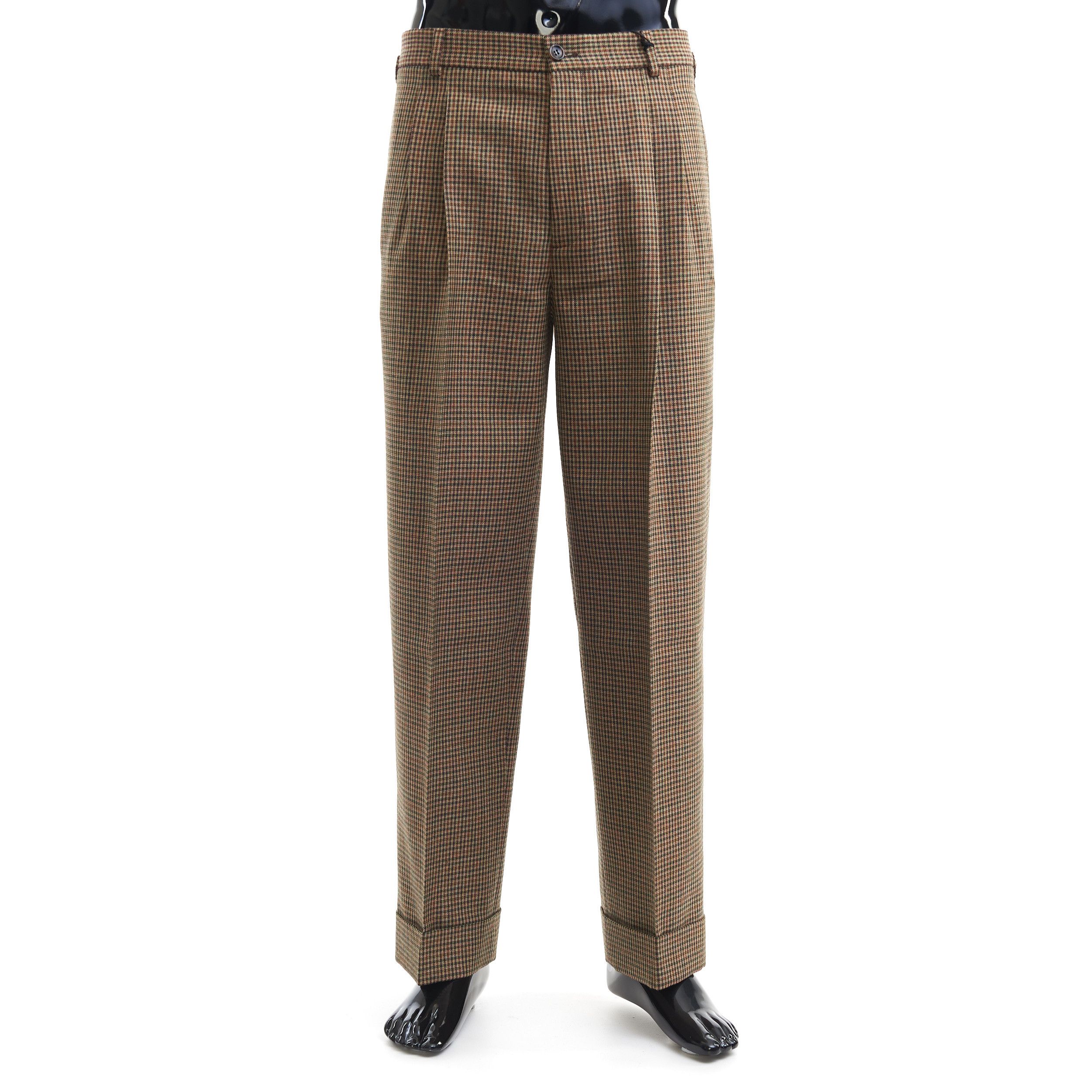 Gucci Check Wool Trouser With Patch In Brown And Orange Size US 32 / EU 48 - 1 Thumbnail
