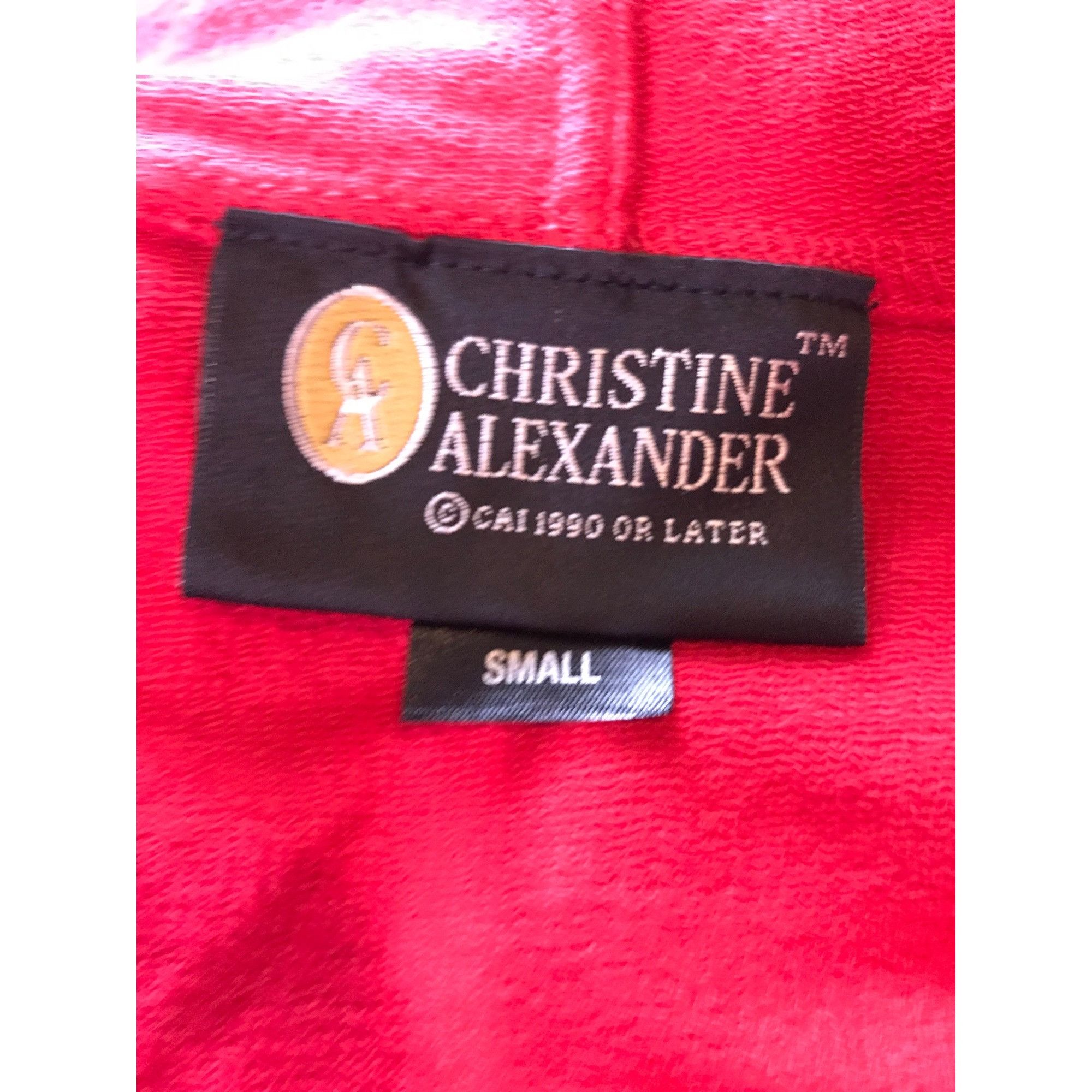 Vintage Christine Alexander SMALL RED Cotton Hooded TRACK Jacket Spo Size S / US 4 / IT 40 - 9 Thumbnail