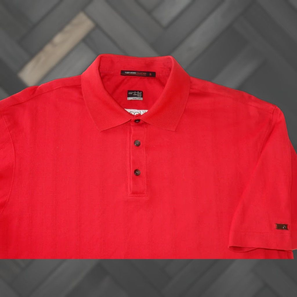 Nike Nike Men's Polo Shirt L Red Solid Short Sleeve Sportswear Golf Tennis Size US L / EU 52-54 / 3 - 1 Thumbnail
