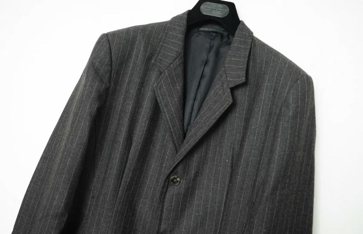 Yohji Yamamoto Yohji Yamamoto Tailored Waist Striped Wool Coat Size M / US 6-8 / IT 42-44 - 5 Thumbnail