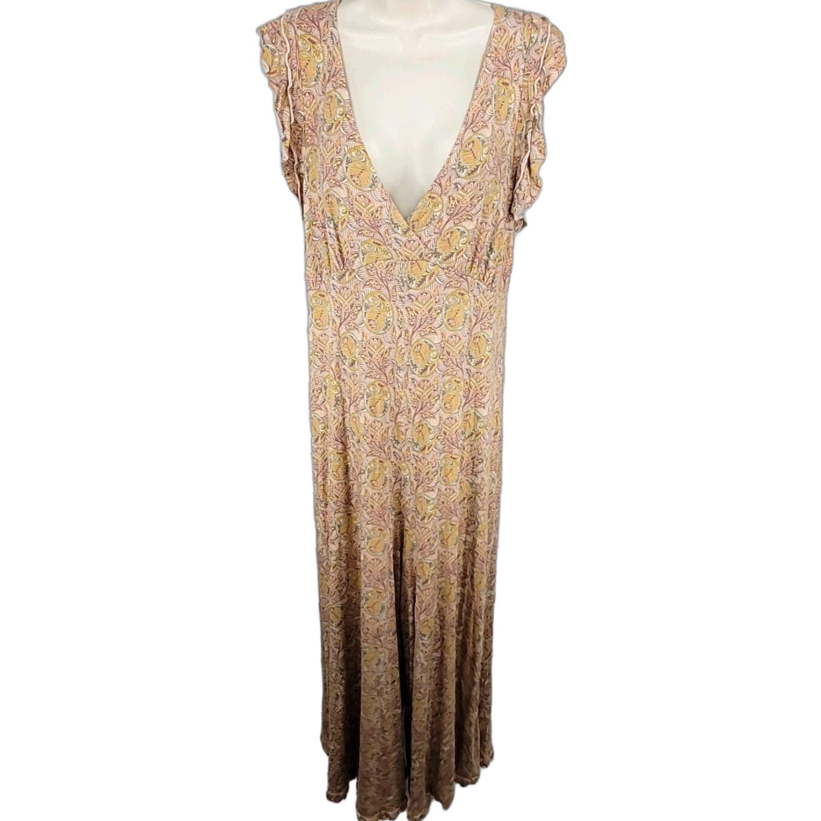 Anthropologie Anthropologie Multicolor Print Boho Stretch Short Sleeve Jumpsuit Medium Size 32" / US 10 / IT 46 - 1 Thumbnail