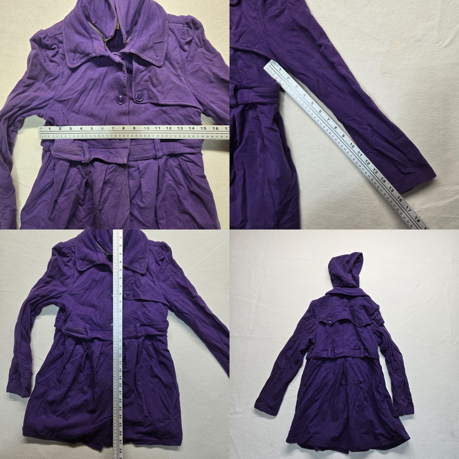 Vintage Motto Sweatshirt Slim Zip Crop Long Sleeve Purple XS Women Size XS / US 0-2 / IT 36-38 - 8 Thumbnail