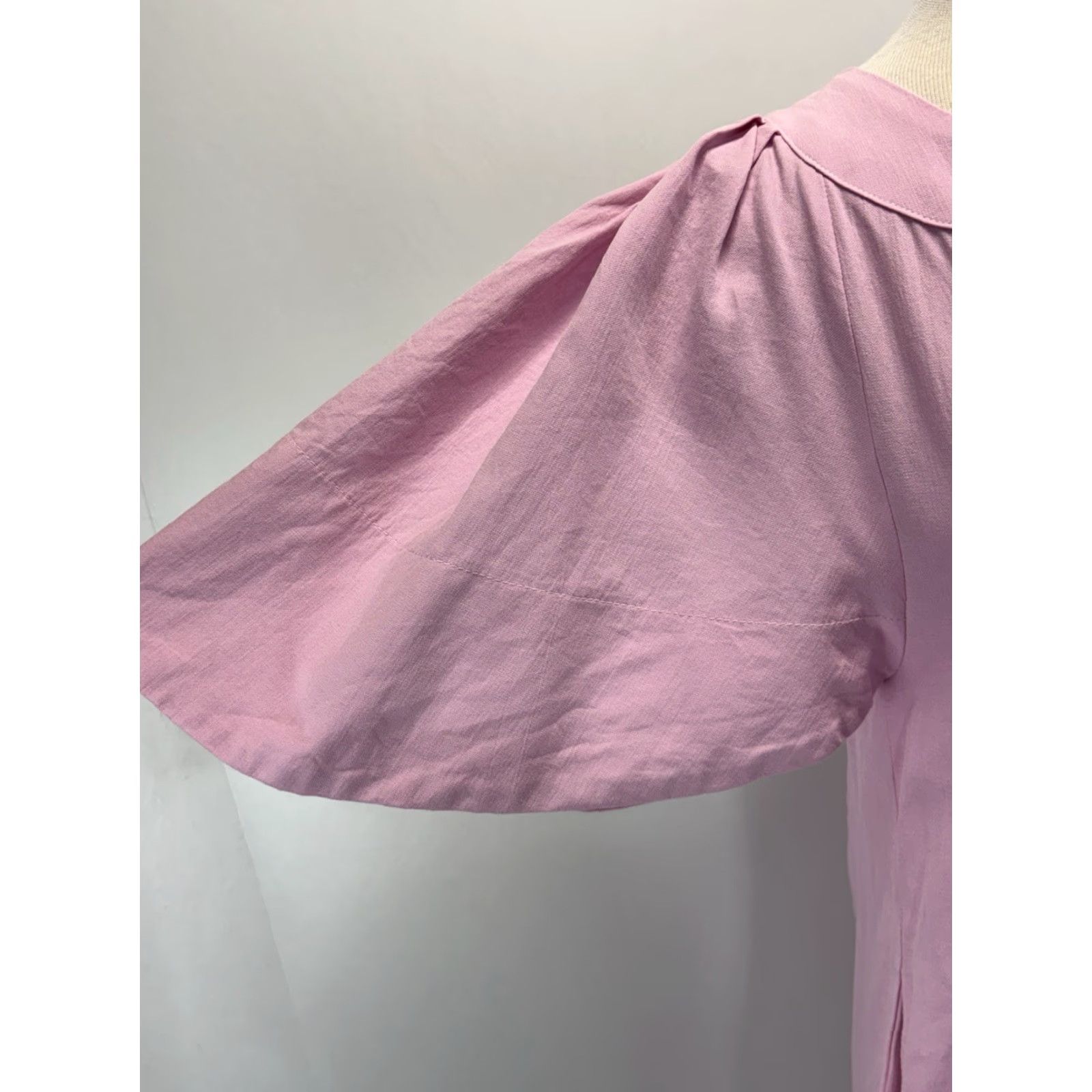 Vintage VINTAGE Pomander Place Finley Mini Dress XS Pink Cotton A-Line Flutter Sleeve Party/Cocktail Womens Size XS / US 0-2 / IT 36-38 - 7 Thumbnail
